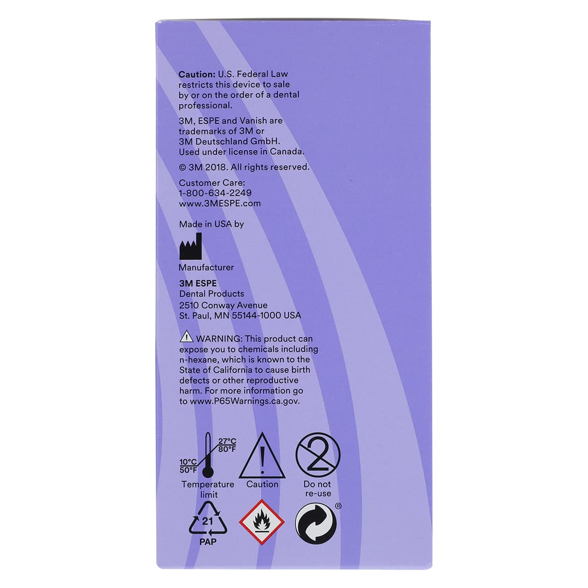 3M Vanish 5% Sodium Fluoride White Varnish with TCP, Melon Flavor, 0.5 mL Unit Dose, 50/Pk thumbnail 4
