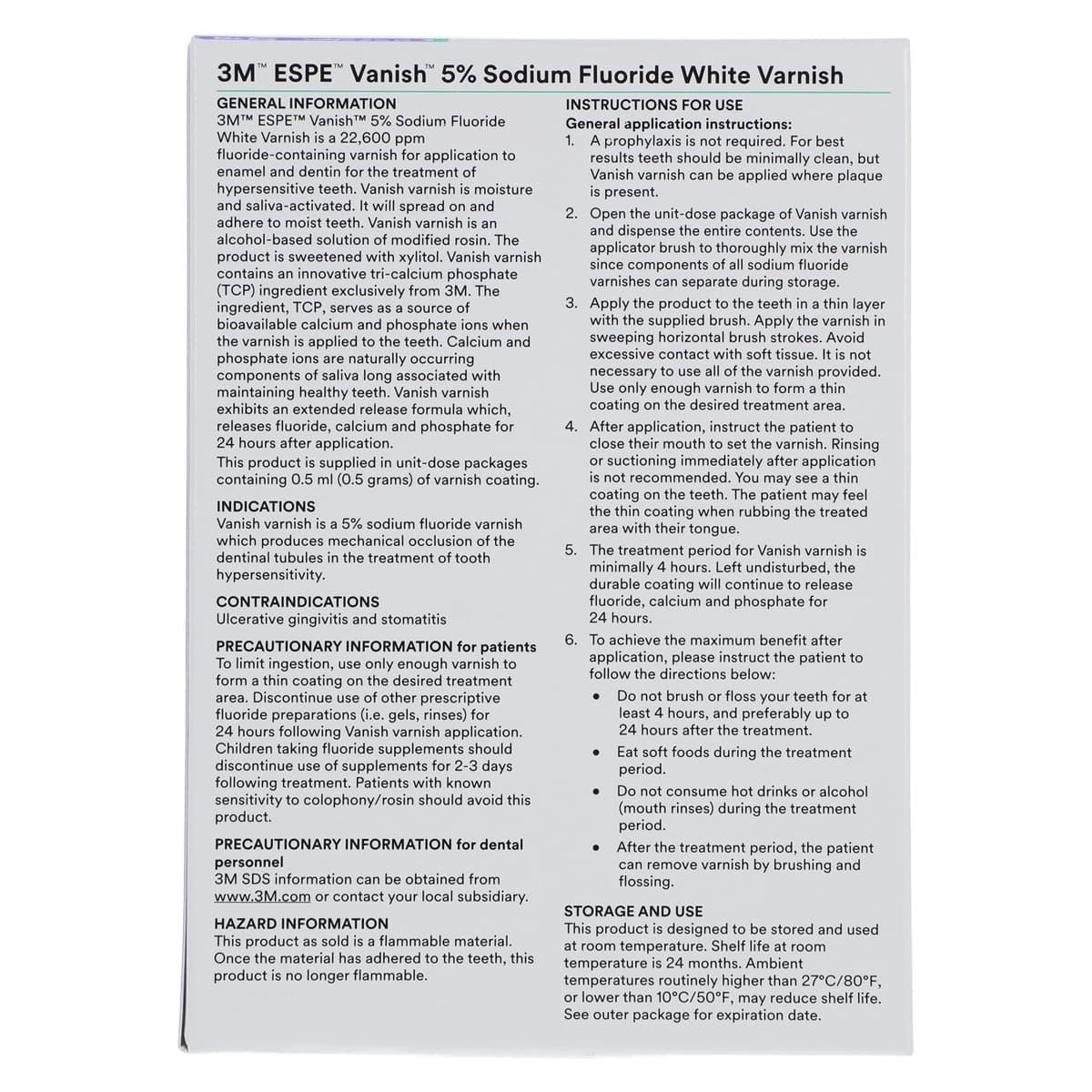 3M Vanish 5% Sodium Fluoride White Varnish with TCP, Mint, 0.5 mL Unit Dose, 100/Pk, 12150M thumbnail 5