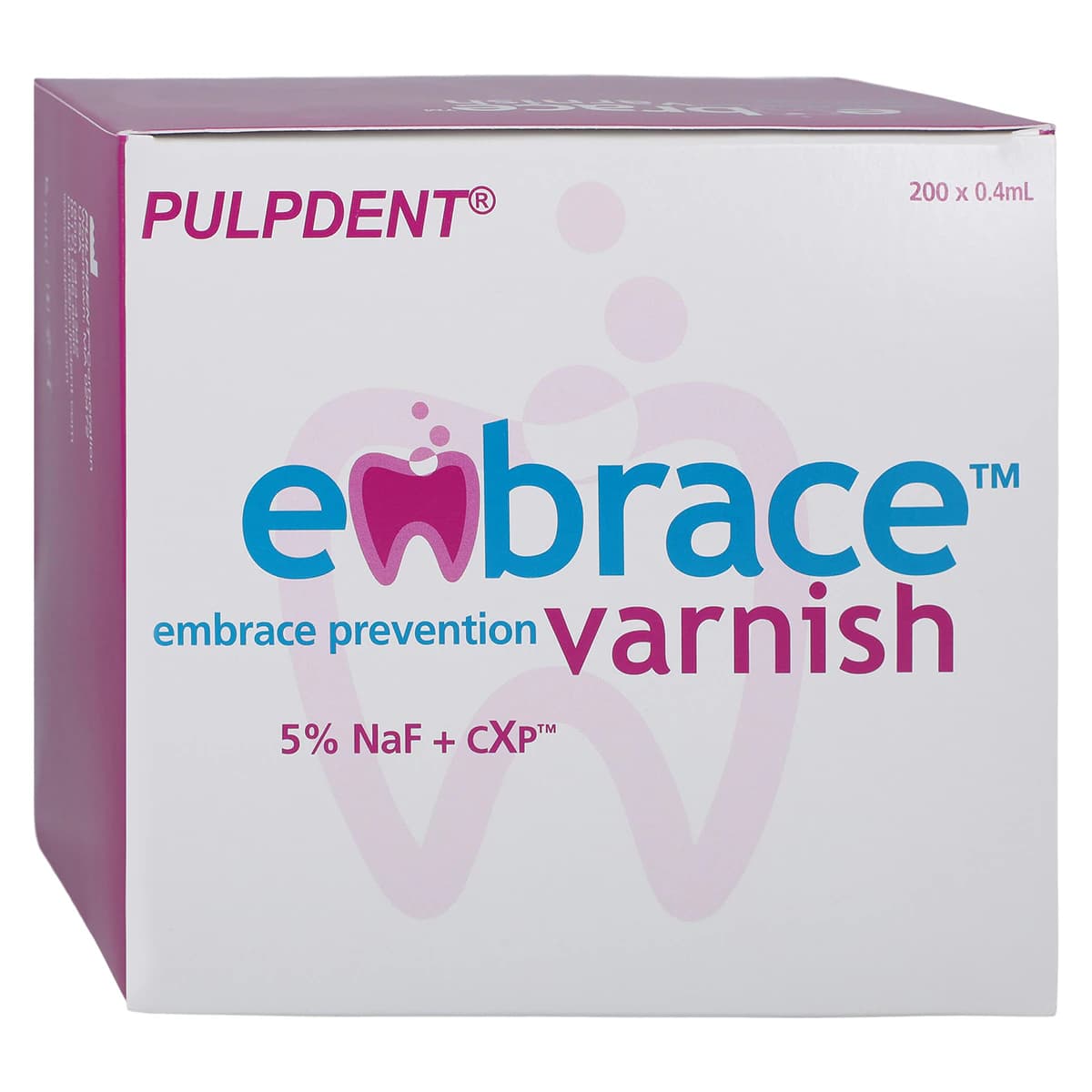 Embrace Varnish 5% Sodium Fluoride with CXP, Unit Dose with Applicator Brush, 0.4 ml, Bubblegum, 200/Pk, FV200 - Embrace Varnish, Unit Dose with Applicator Brush, 0.4 ml, 200/Pk, FV200 - Image 1