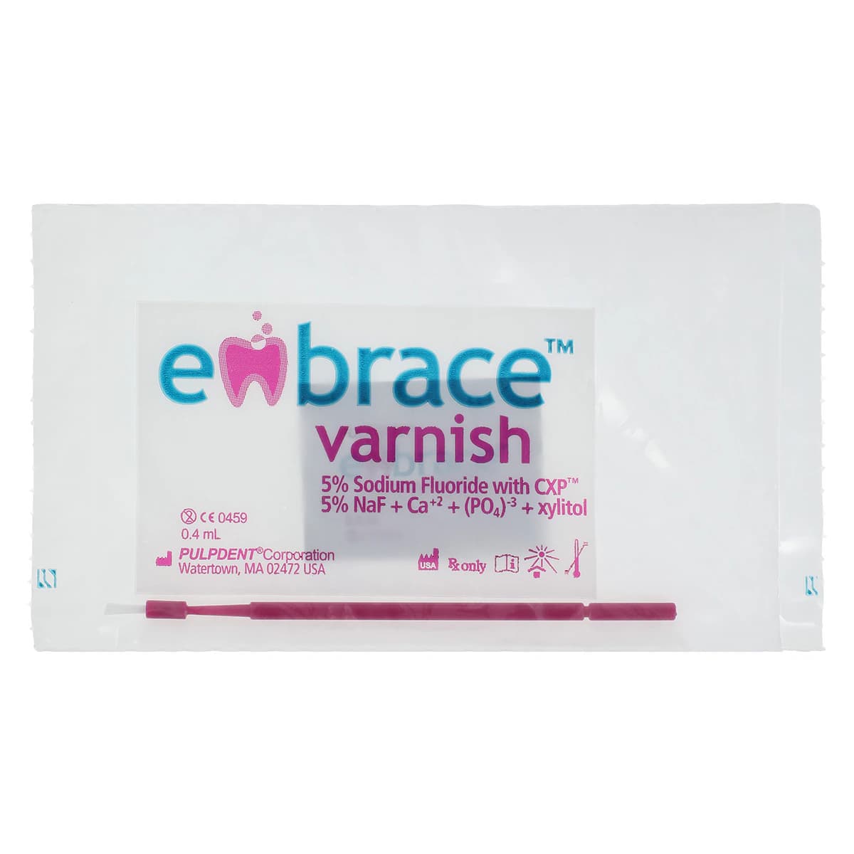 Embrace Varnish 5% Sodium Fluoride with CXP, Unit Dose with Applicator Brush, 0.4 ml, Bubblegum, 200/Pk, FV200 thumbnail 2
