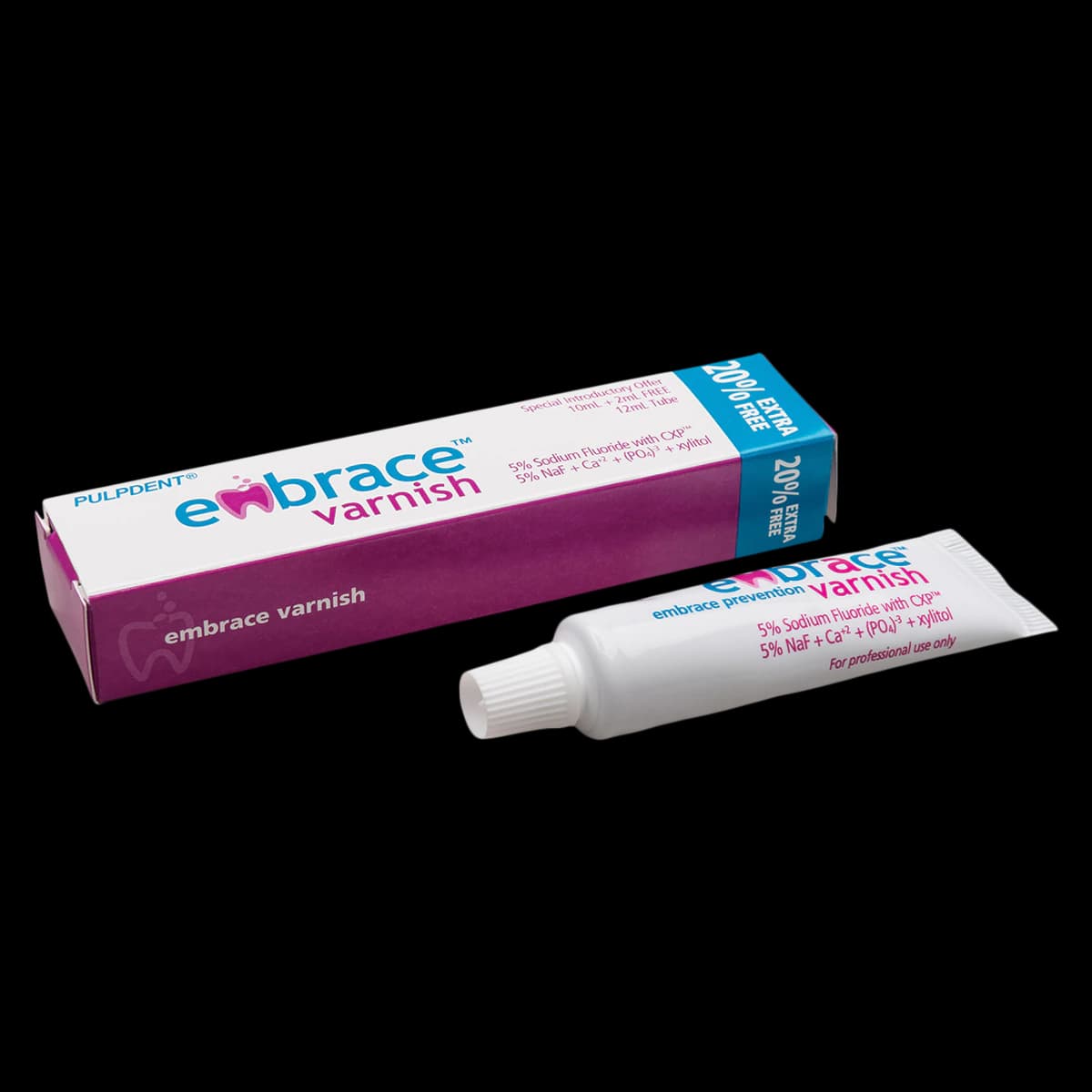 Embrace Varnish 5% Sodium Fluoride with CXP, 12 mL Tube, Bubblegum, 1/Pk, FVT - Embrace Varnish, Tube, 12 ml, 1/Pk, FVT - Image 1