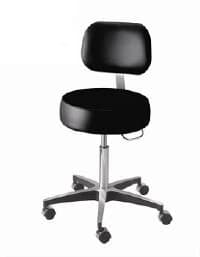 Brewer Century Series Pneumatic Exam Stool with Back Rest, Black, 250 lb Capacity - Stool Pneumatic w/Back Rest - Image 1