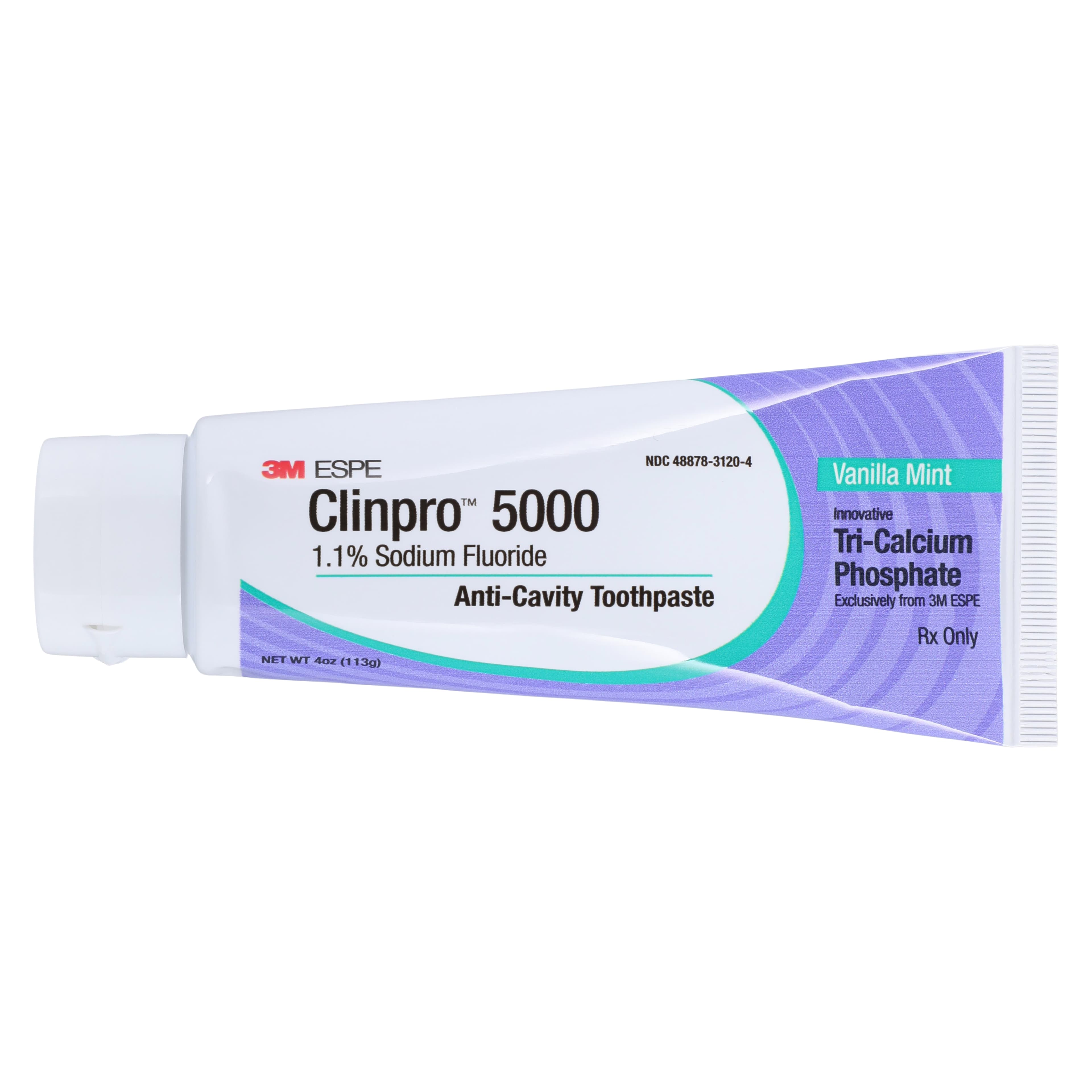 3M Clinpro 5000 1.1% Sodium Fluoride Anti-Cavity Toothpaste, Vanilla Mint, 4 oz Tube, Rx Only, 12115 thumbnail 3