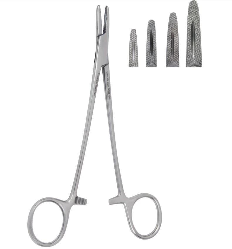Vantage Mayo-Hegar Needle Holder, Serrated Jaw, 6", Stainless Steel, Each, V98-44 - Needle Holder Mayo Hegar - Image 1