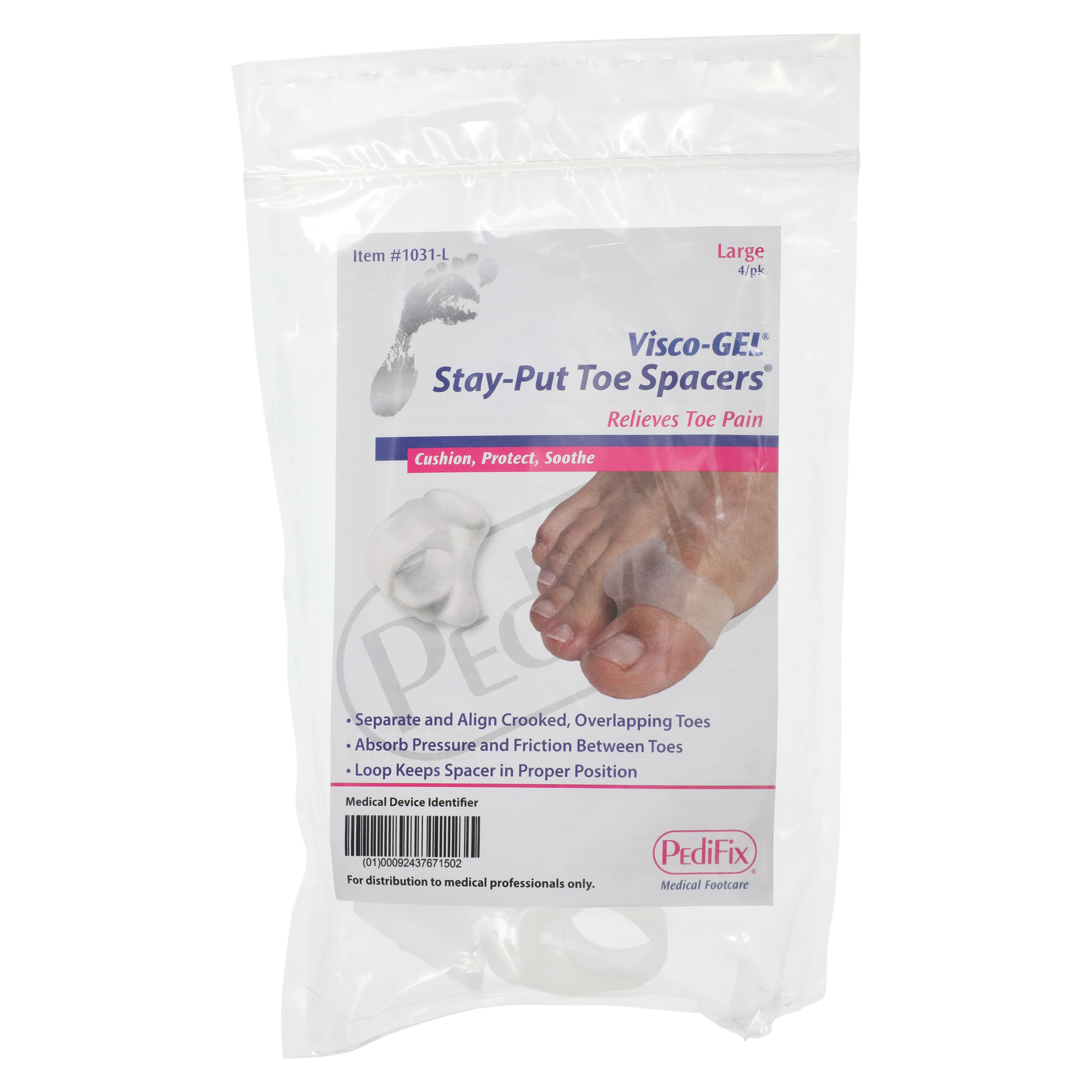 Pedifix Visco-Gel Stay-Put Spreader Toe Gel Spacer with Stay-Put Loop, Large thumbnail 3