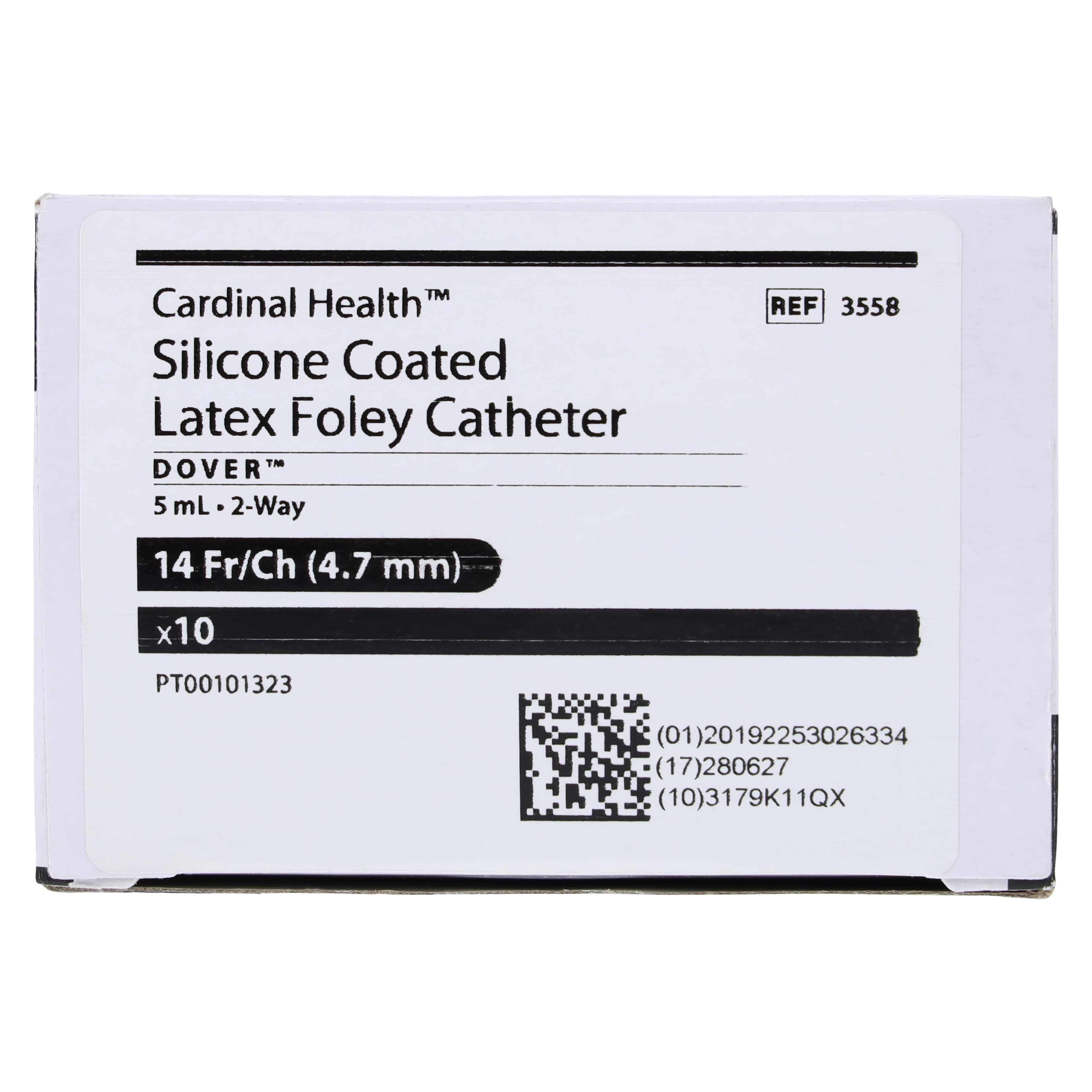 Dover 2-Way Foley Catheter, Silicone Coated, 14 Fr, 5 cc Balloon, Straight Tip thumbnail 4