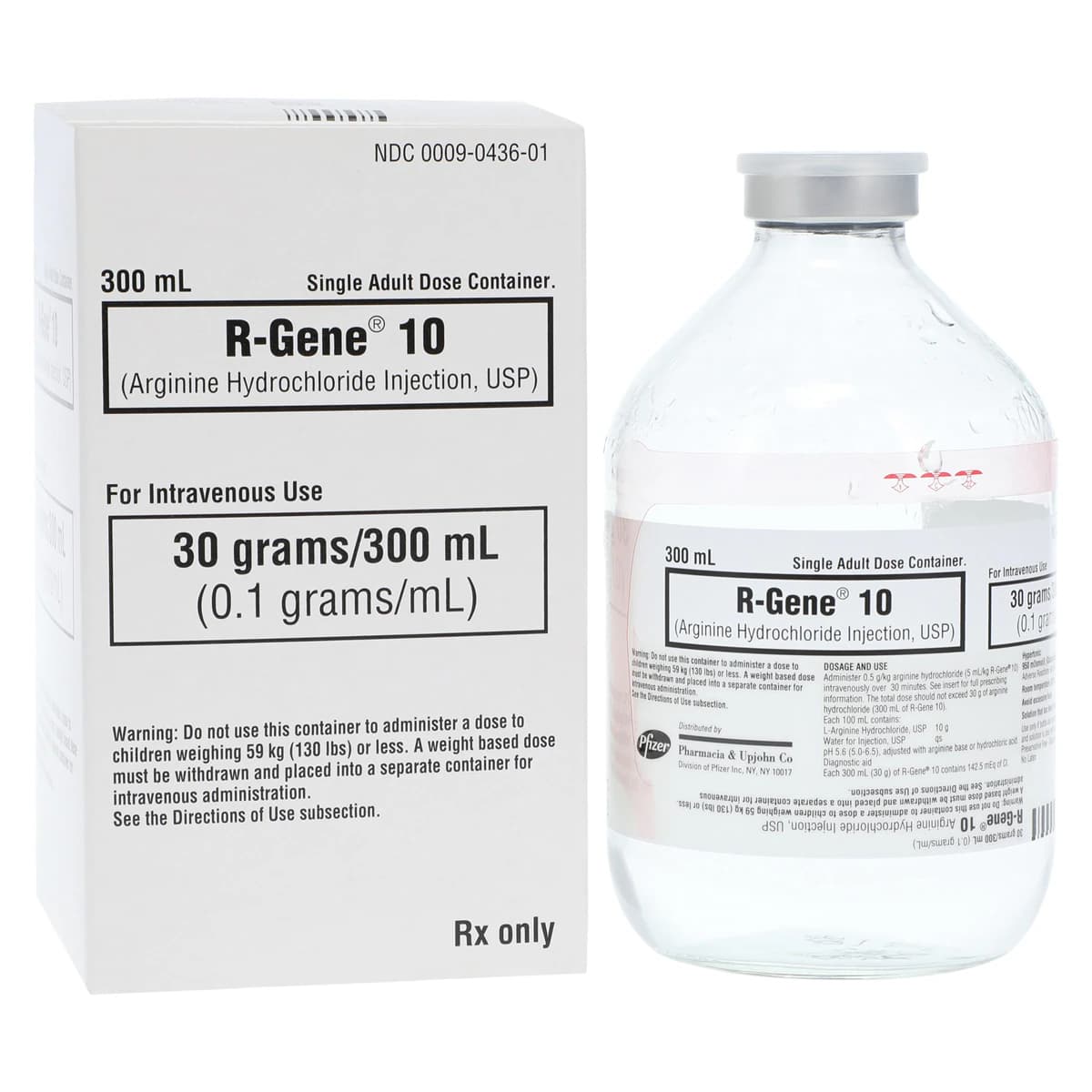 R-Gene 10 Injection, 0.1g/mL, 300mL Glass Vial, Pfizer - R-Gene Inj 300mL Glass - Image 1