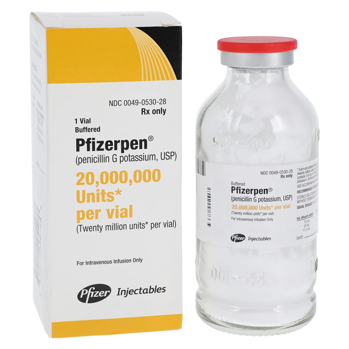 Pfizerpen-G (Penicillin G Potassium) Injection, 20 Million Units per Vial, Powder for Reconstitution, 20 mL Vial thumbnail 2