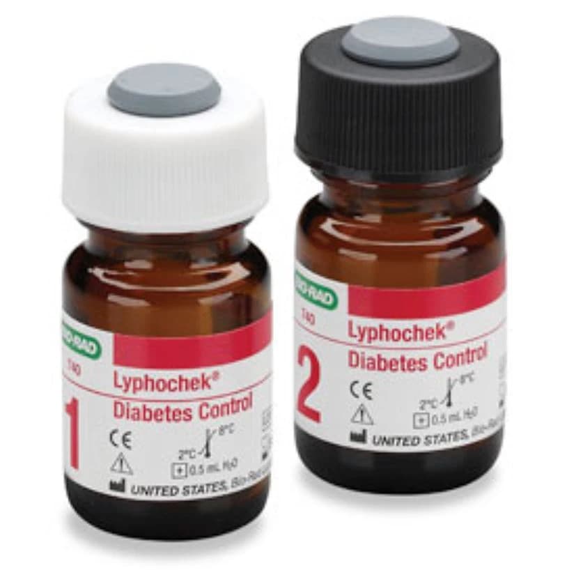 Bio-Rad Lyphochek Diabetes A1C Level 1-2 Control, 6 x 0.5 mL Lyophilized, 6 Vials/Box - Diabetes Control f/A1C Vl - Image 1