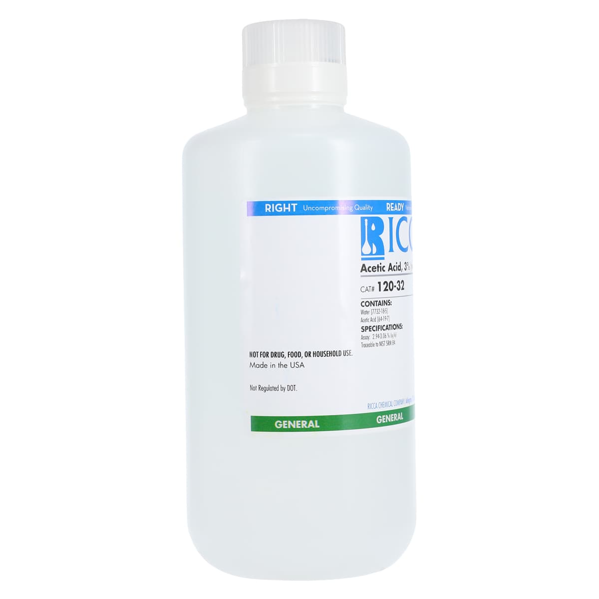 Ricca Chemical Acetic Acid 3% Solution, 32 oz Poly Bottle thumbnail 2