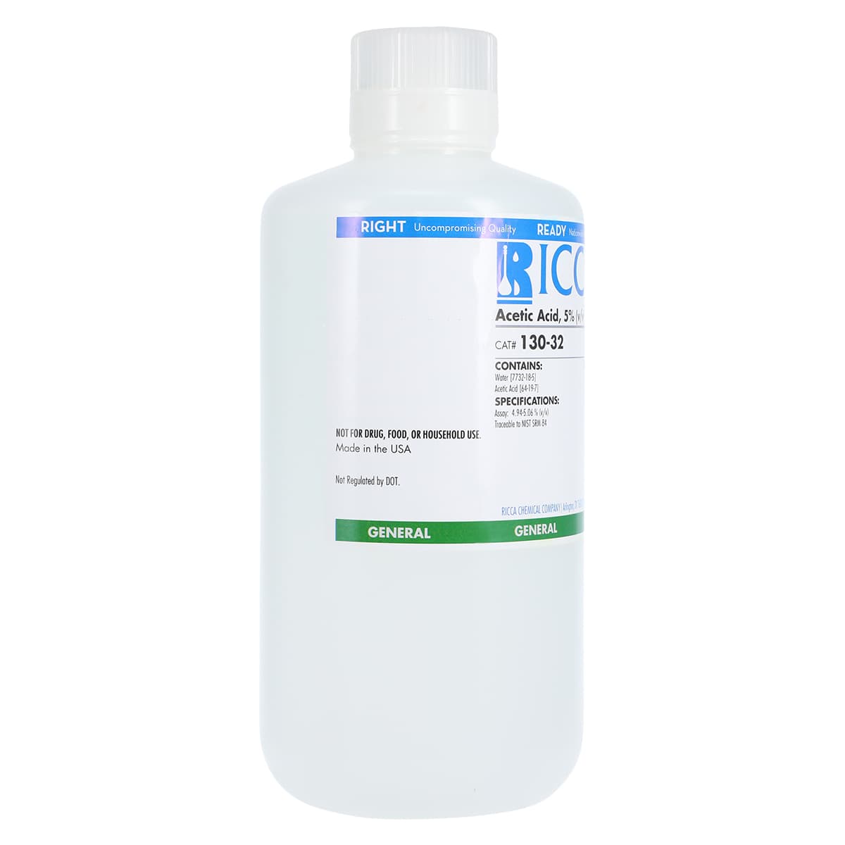 Ricca Chemical Acetic Acid 5% Solution, 32 oz Bottle thumbnail 2