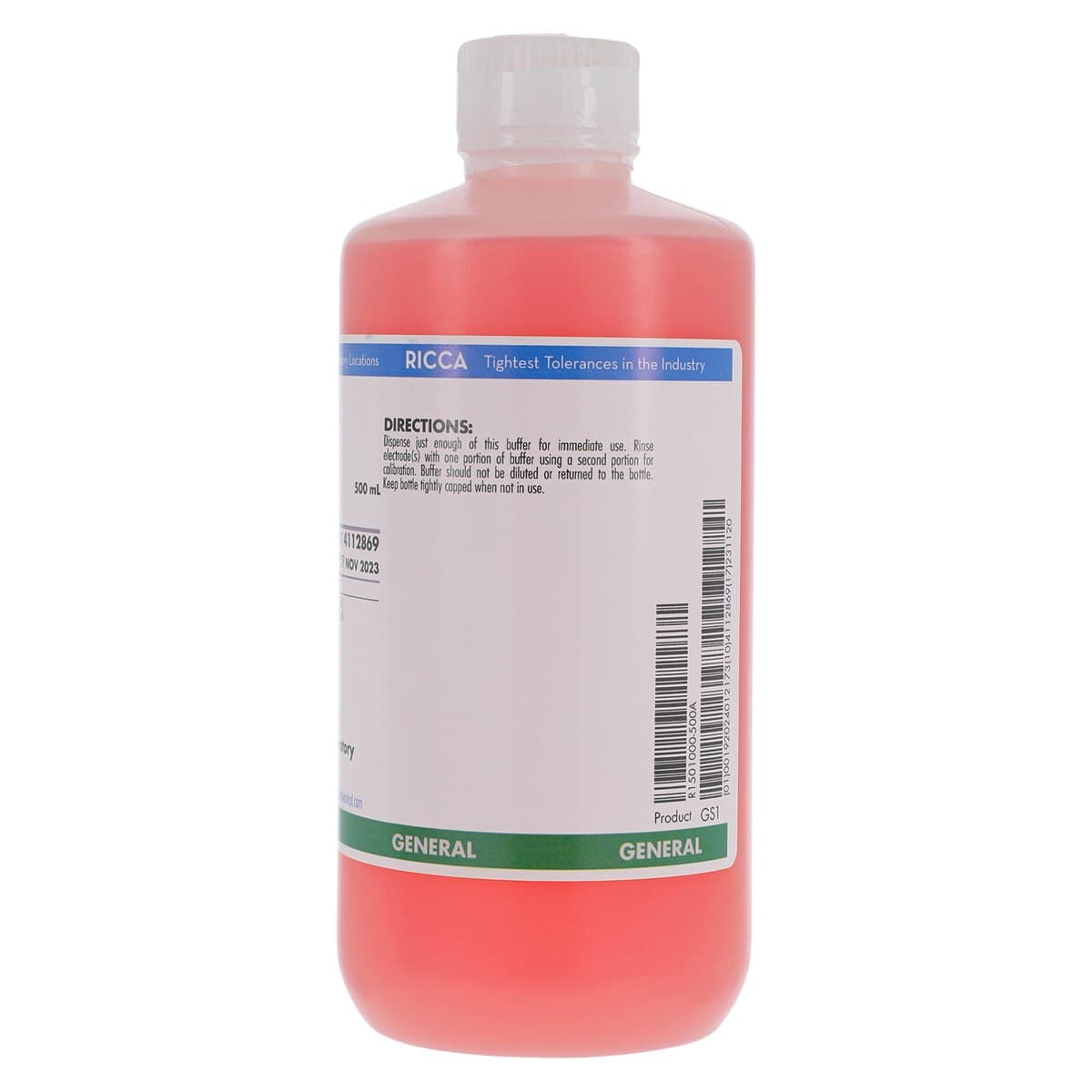 Ricca Chemical Reference Buffer Solution, pH 4.00, Red, 16 oz Bottle thumbnail 3