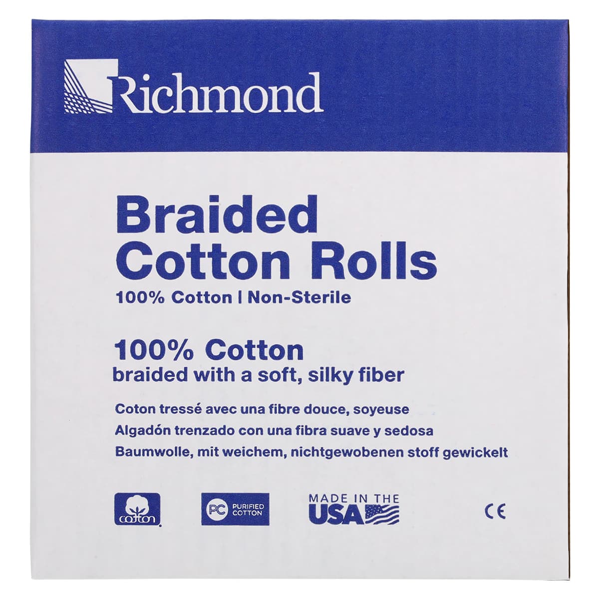 Braided Cotton Rolls, Medium, 3/8" x 6", Non-Sterile, 200/Pk, 201208 thumbnail 7