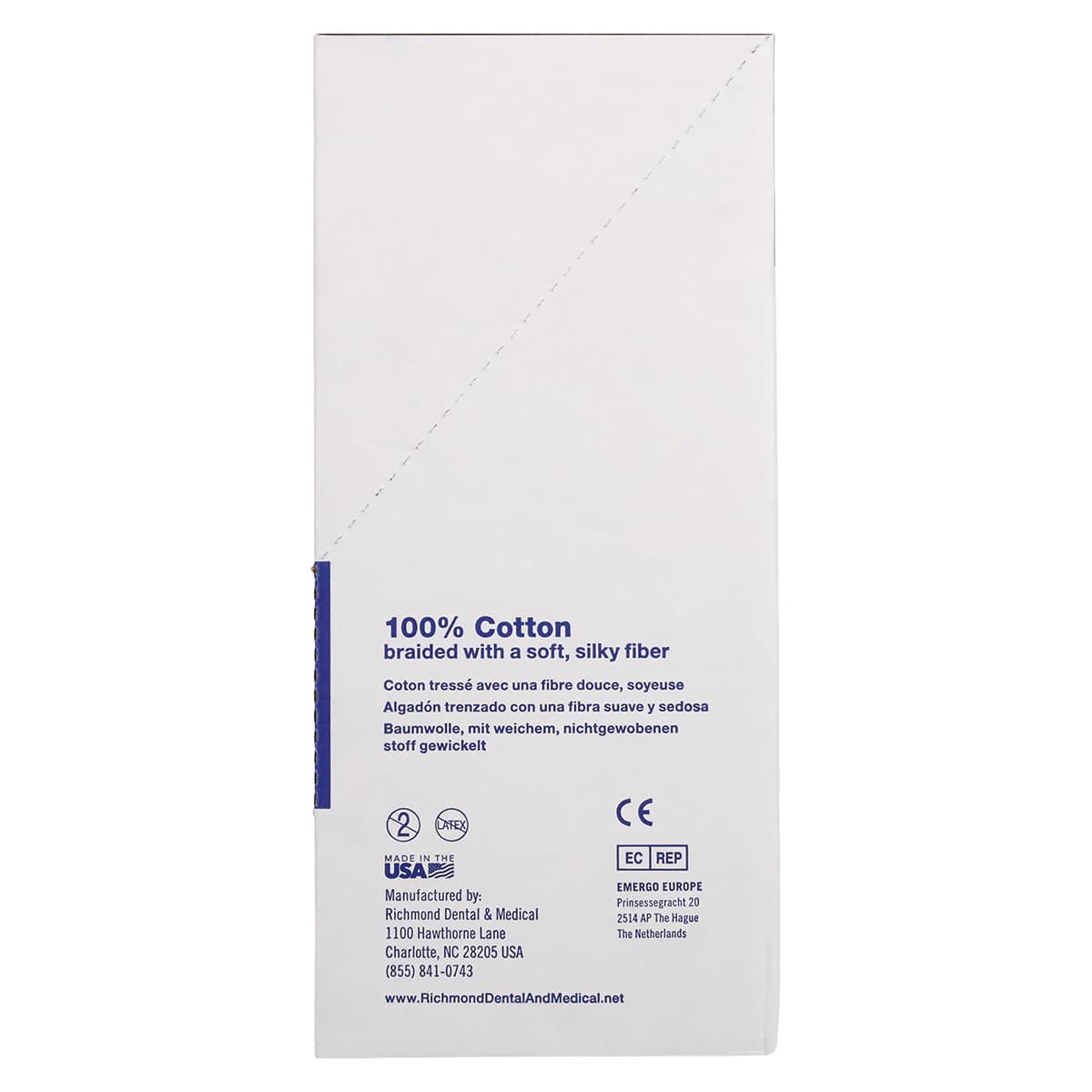 Richmond Braided Cotton Rolls, Medium (3/8"), Junior Pack, 1 1/2", Non-Sterile, 2000/Pk, 200204 thumbnail 5