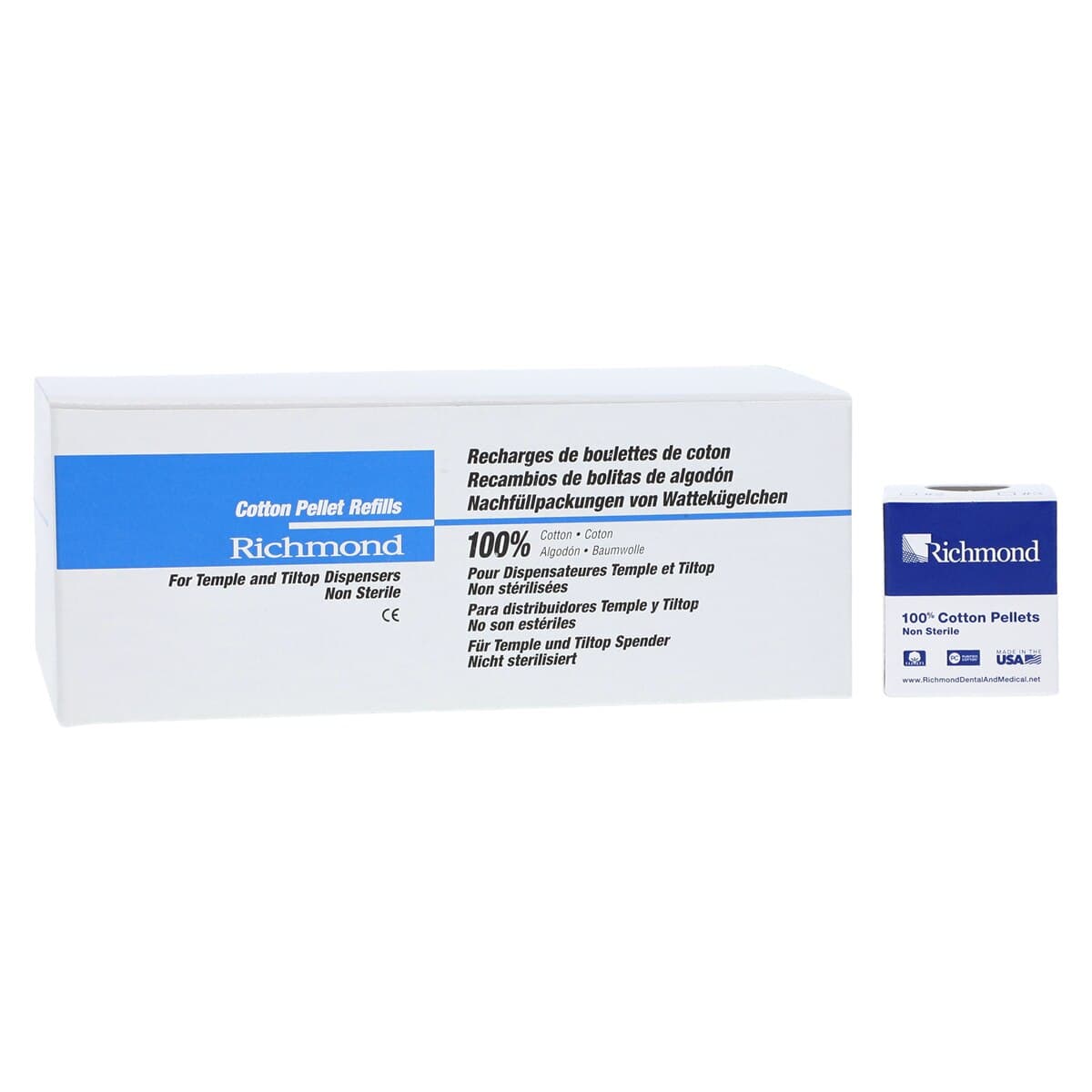 Richmond Dental Cotton Pellets, Assorted Sizes #1-#4, Refill, 12 Packs/Box, 100900 thumbnail 2