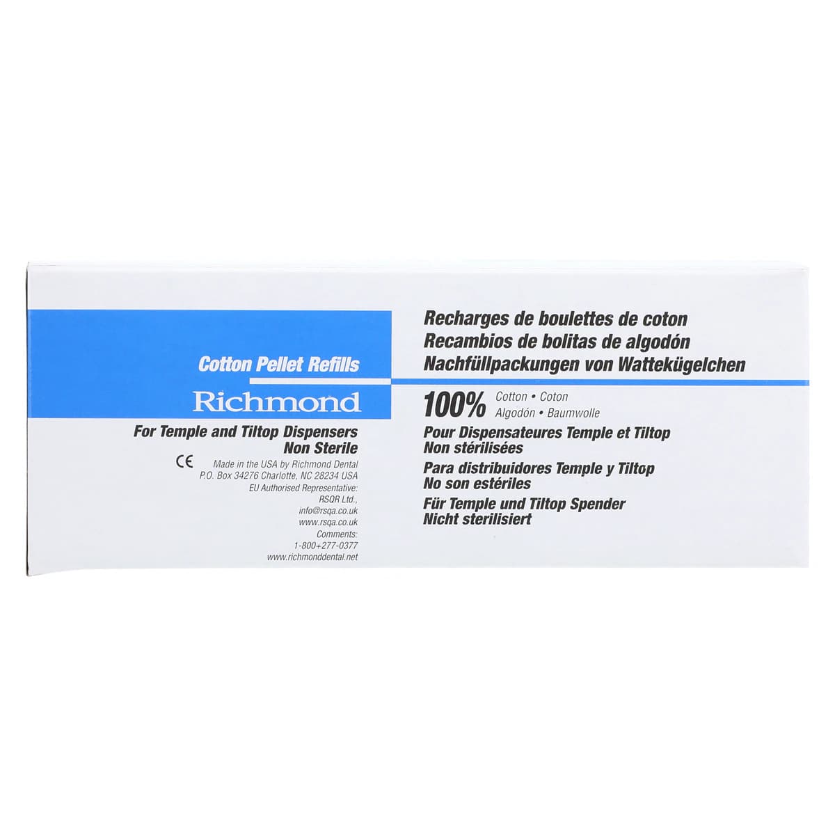 Richmond Dental Tiltop Cotton Pellet Dispenser Refills, Size #1, 9/32" Diameter, 100% Cotton, 12/Box thumbnail 7