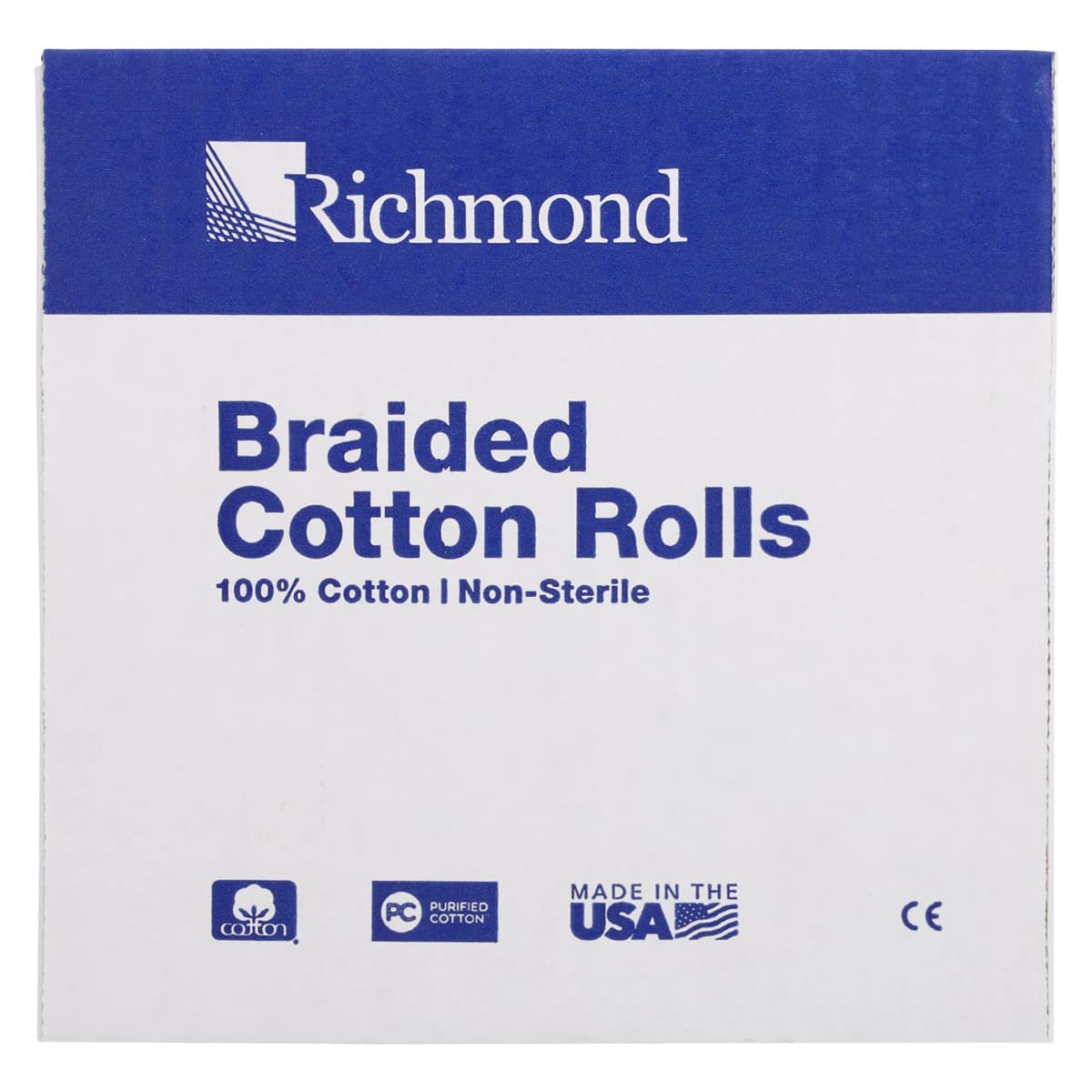 Richmond Braided Cotton Rolls, Medium, 3/8" x 4", Non-Sterile, 250/Box, 201226 thumbnail 4