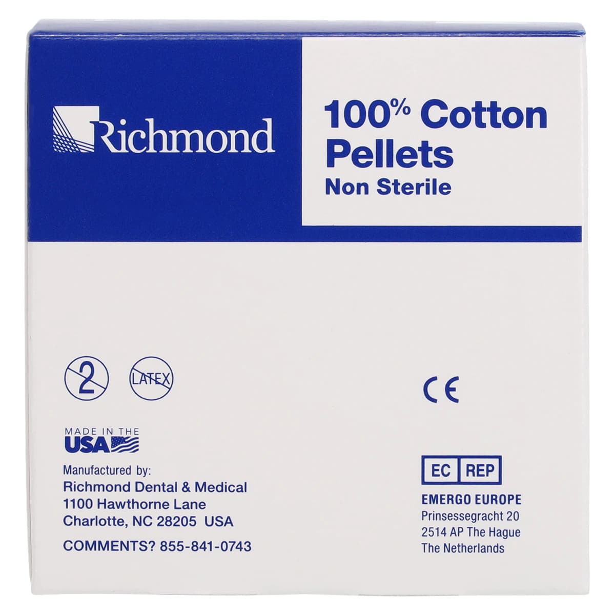 Richmond Cotton Pellets, Size 3 (Medium), 5/32" Diameter, 2500/Box, 100108 thumbnail 4