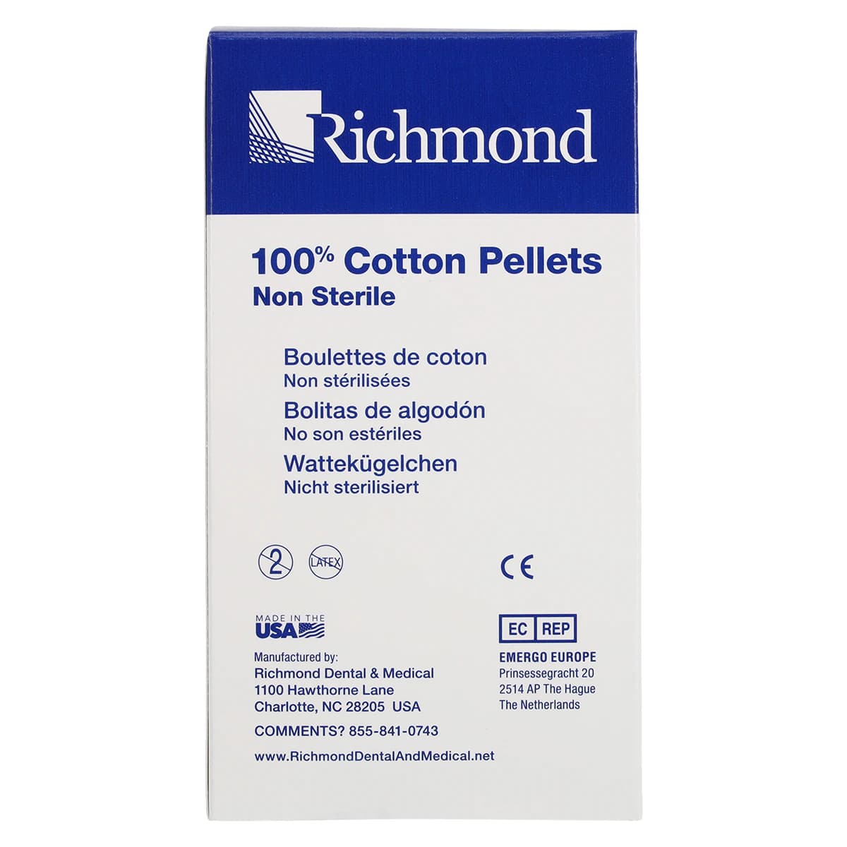 Richmond Dental Cotton Pellets, Size 2, 7/32" Diameter, 100% Cotton, Non-Sterile, 2550/Box, 100107 thumbnail 4