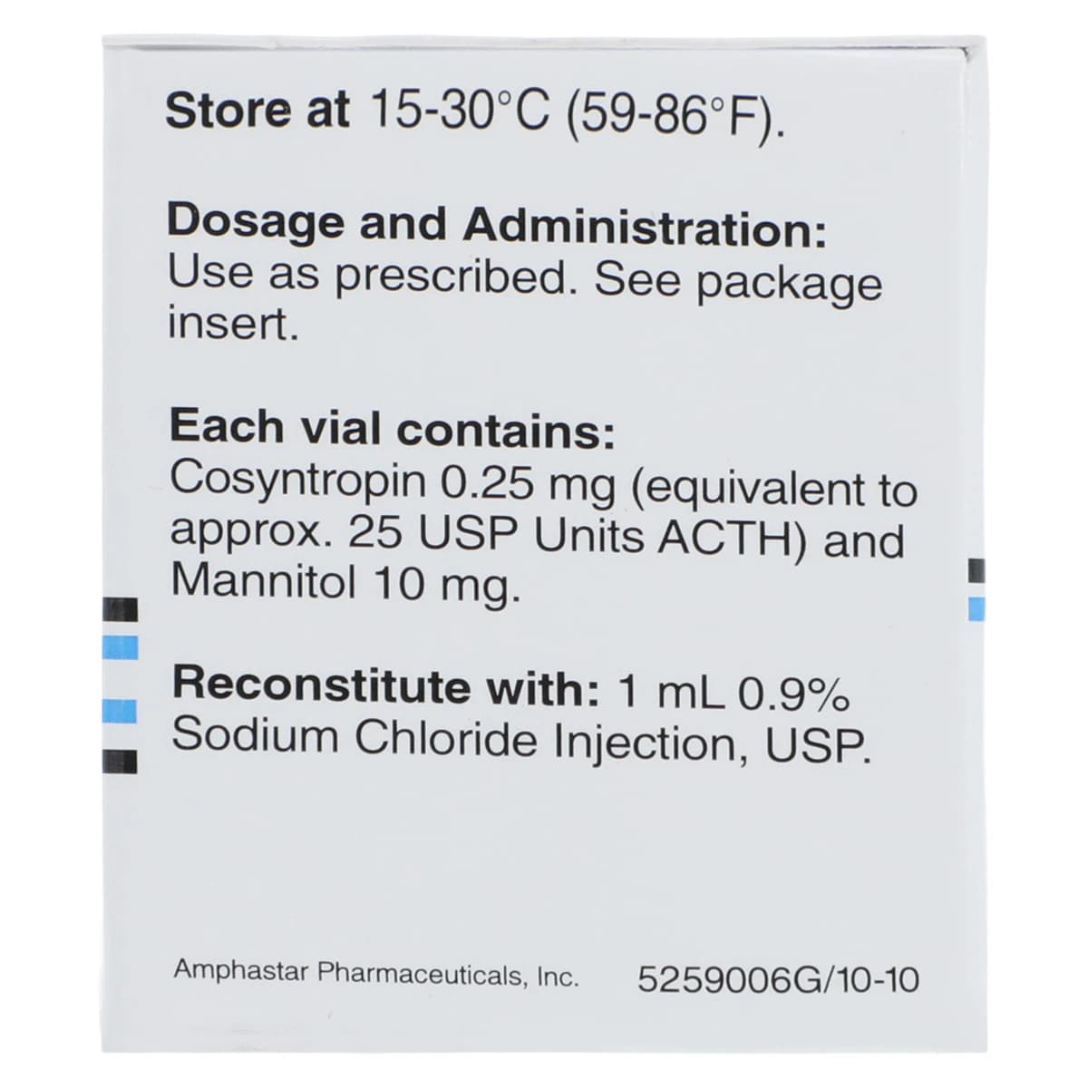 Cortrosyn Injection 0.25mg SDV 1mL, 10/Package thumbnail 5