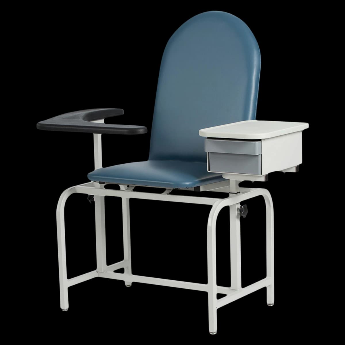 Winco Mfg Blood Drawing Chair with Drawer, Blueridge Steel, 300 lb Capacity - Blood Drawing Chair w/Drawer - Image 1