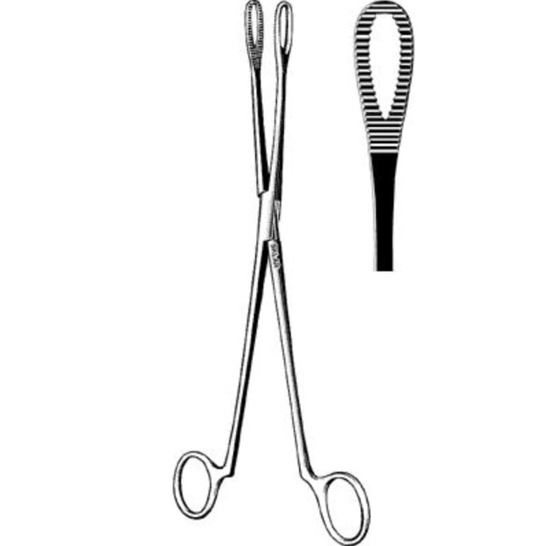 Clemetson Uterine Forceps, Straight, 9-1/2", Stainless Steel, Each - Clemetson Uterine Forceps - Image 1