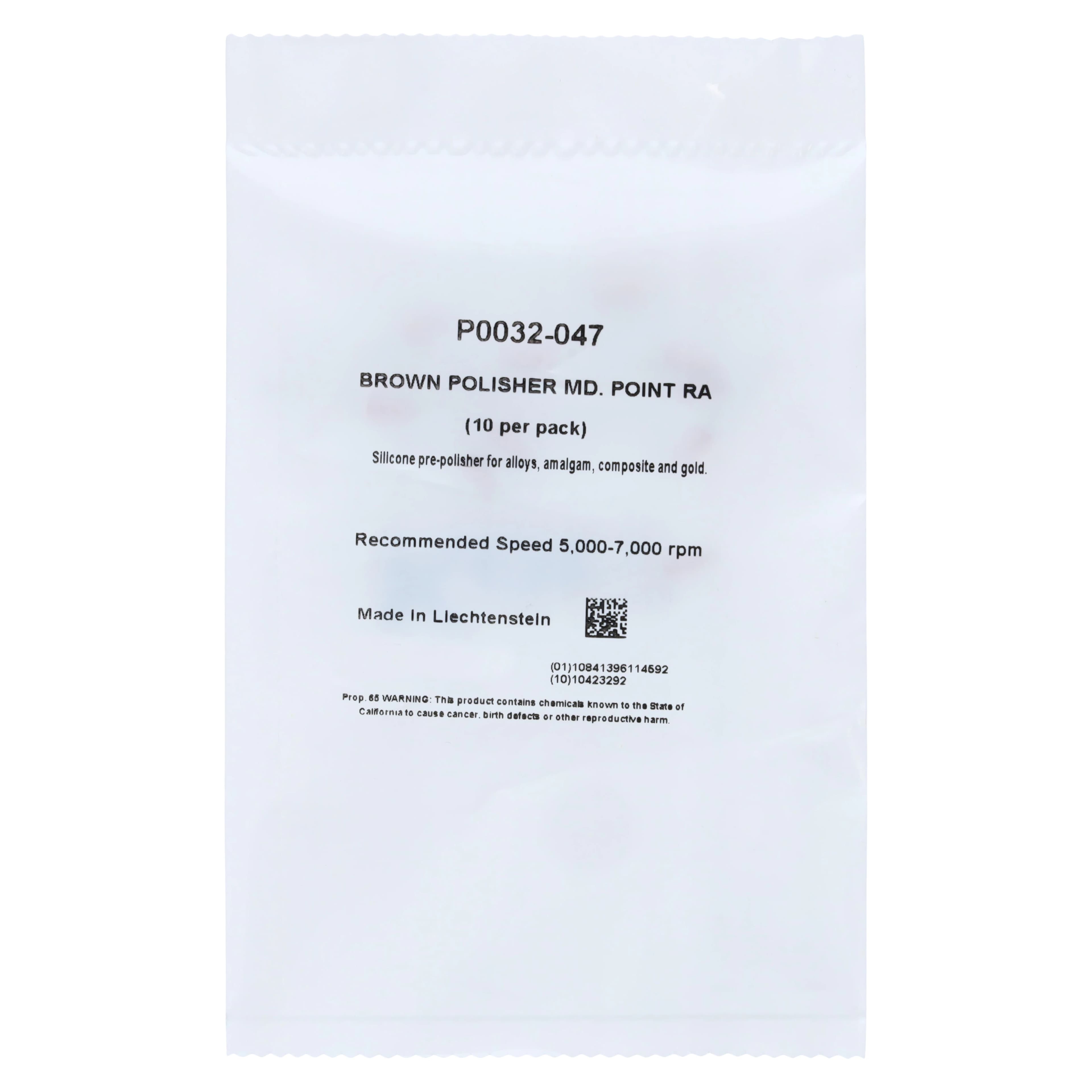 NTI Silicone Polisher, Brown, Flame Shape, RA (Right Angle) Shank, Size 047, 10/Pack, P0032-047 thumbnail 2