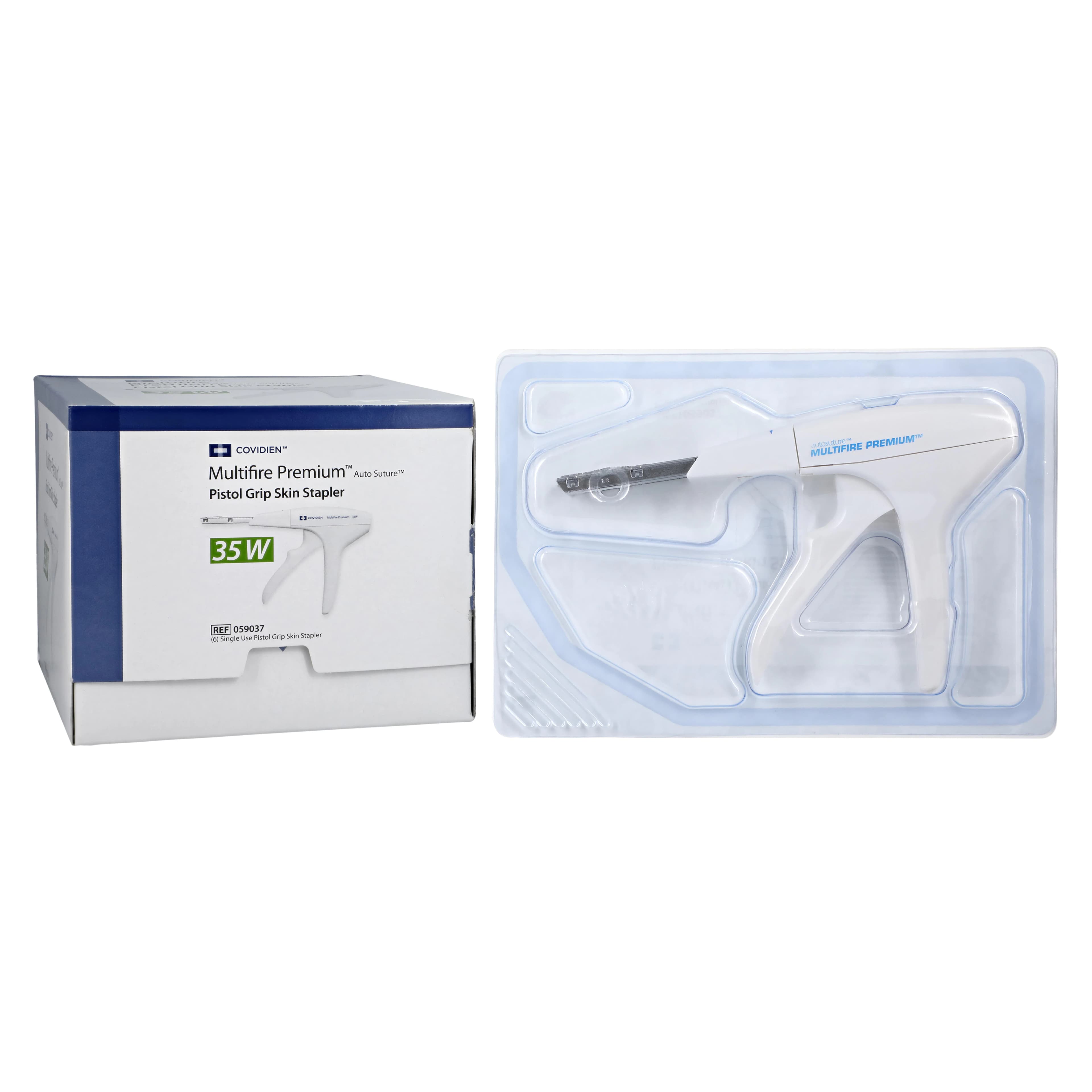 Medtronic MultiFire Premium Skin Stapler, Stainless Steel, 35 Wide, 6/Case - Stapler Multi Prem Ss 35Ct - Image 1
