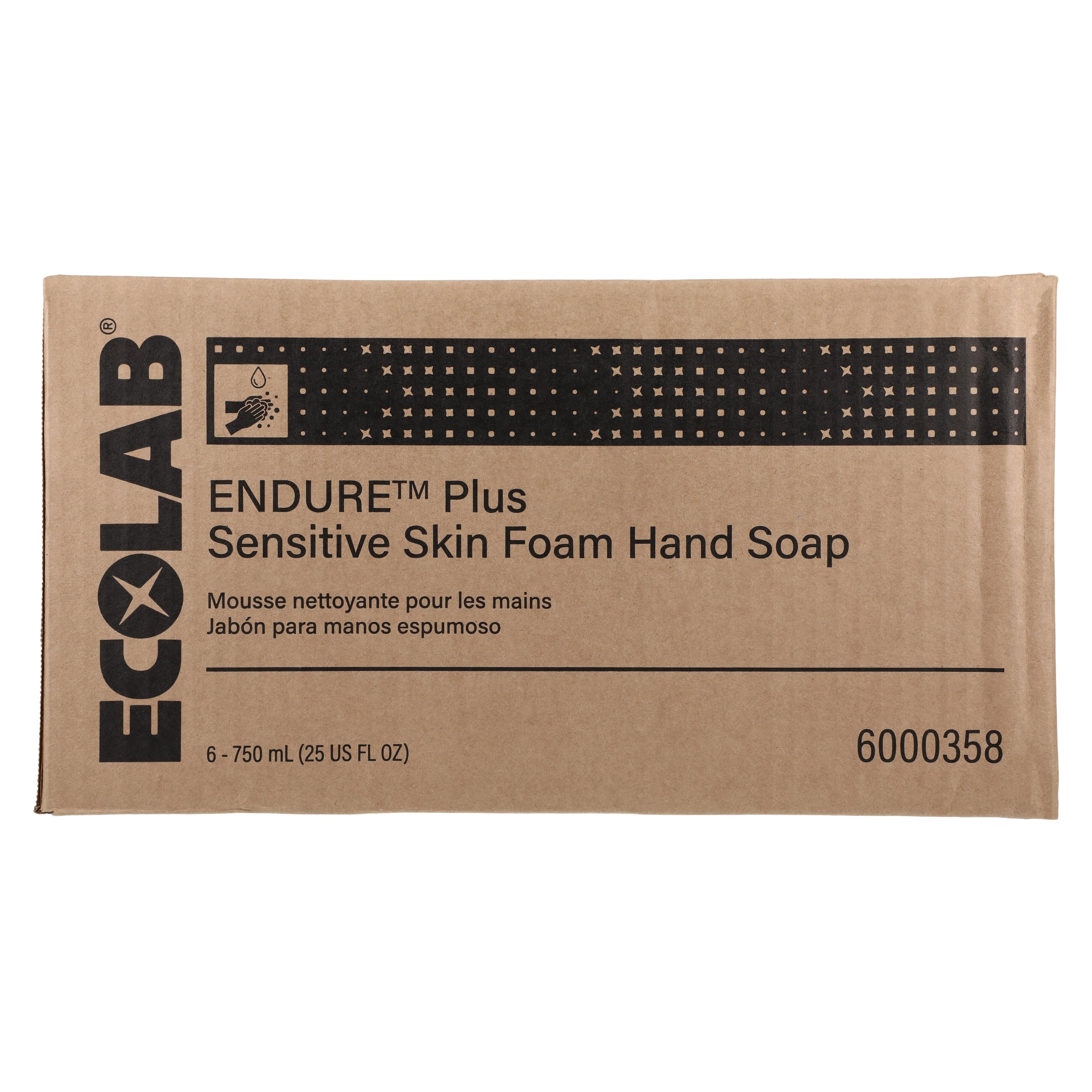 Ecolabs Endure Plus Foam Hand Soap, Sensitive Skin, Fragrance Free, 750 mL Refill Bottle, 6/Case thumbnail 3