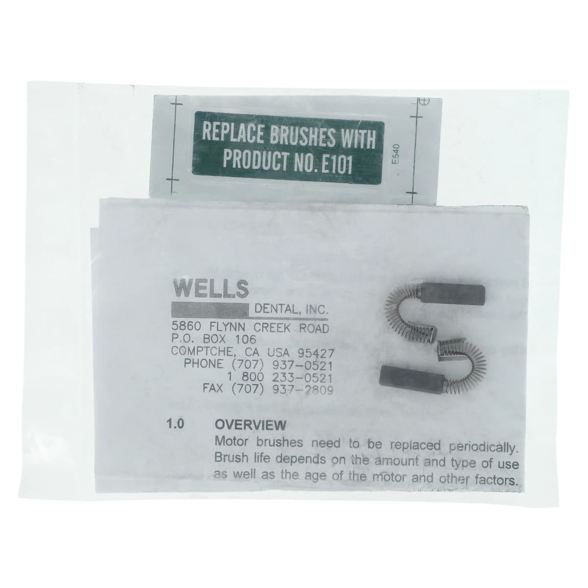 Wells Dental Motor Brushes, 2/Set - Motor Brushes - Image 1