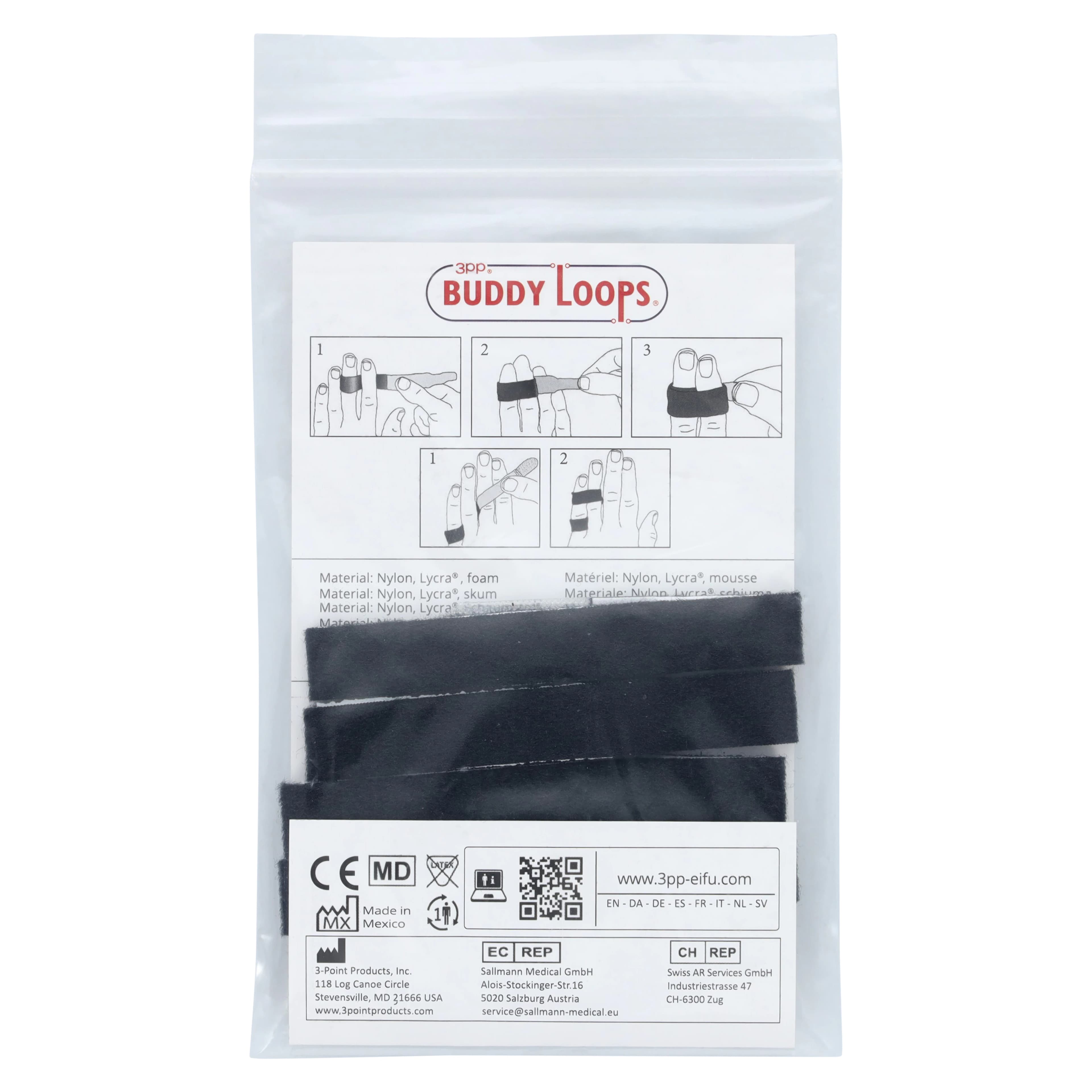 3-Point Products Buddy Loops Protective Finger Strap, 1/2" Width, Foam, 5 per Pack thumbnail 4