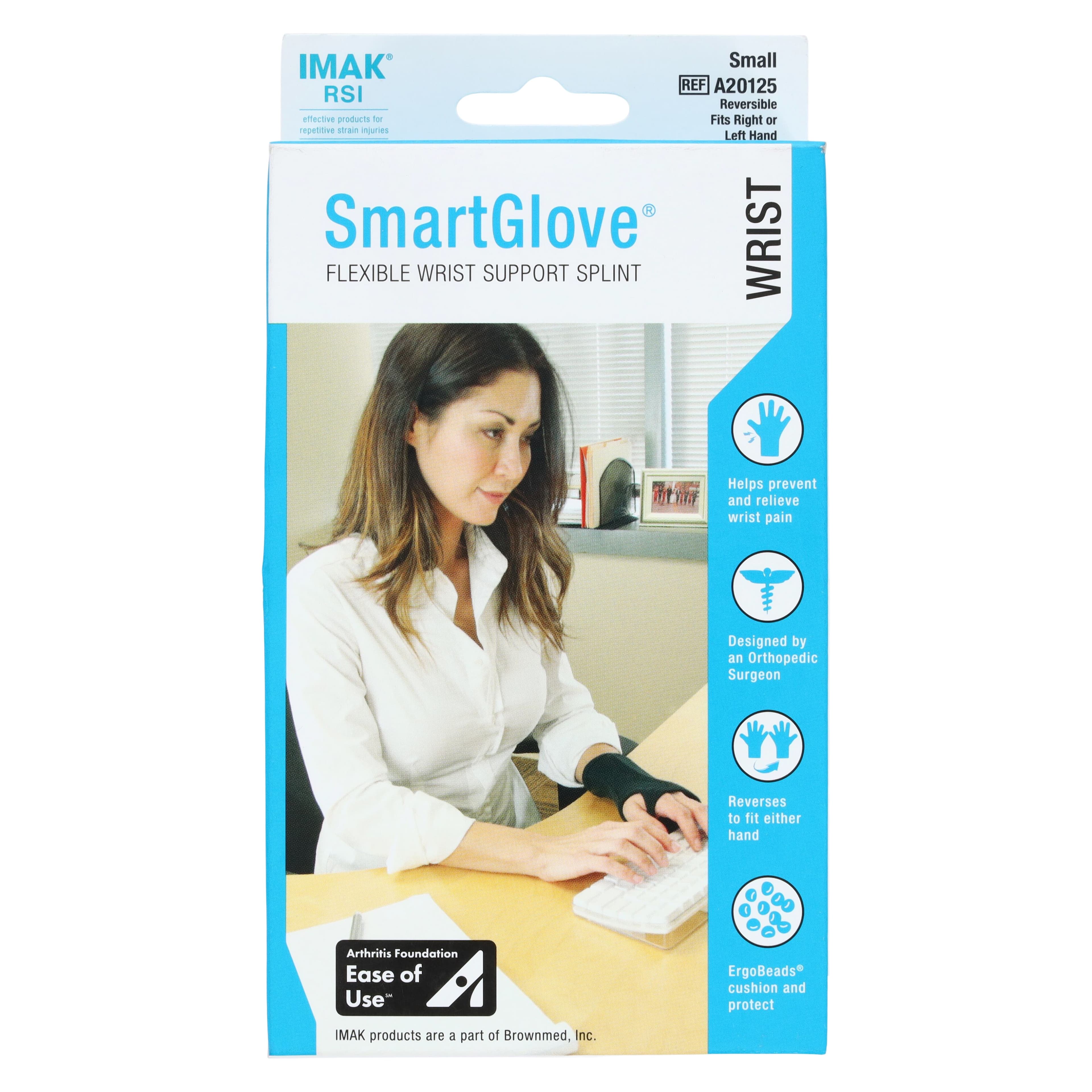 IMAK SmartGlove Wrist Brace with Ergobeads, Size Small, 8.25 cm, Brownmed thumbnail 6