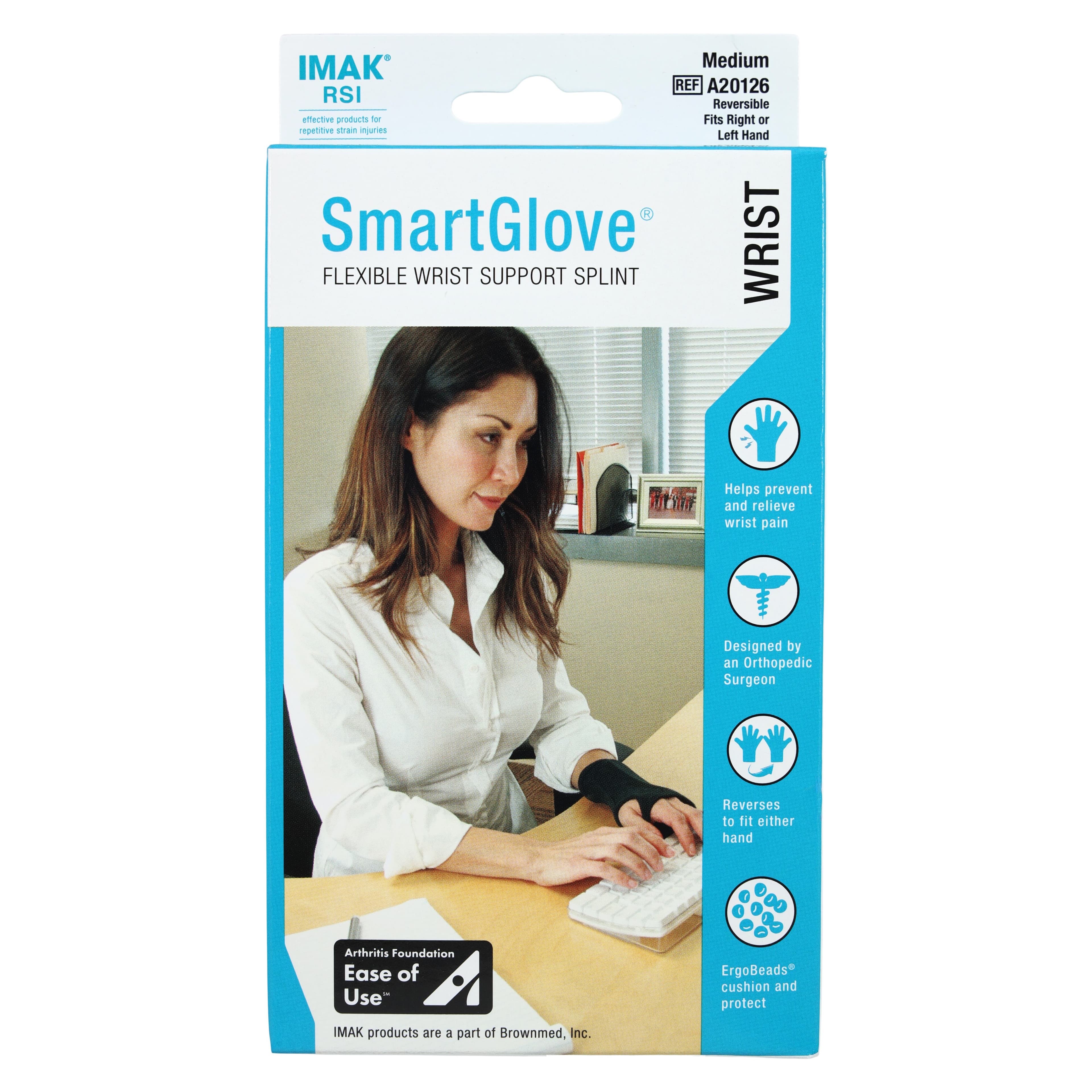 IMAK Smart Glove Wrist Brace, Medium, Ergobeads, 9.52cm thumbnail 7