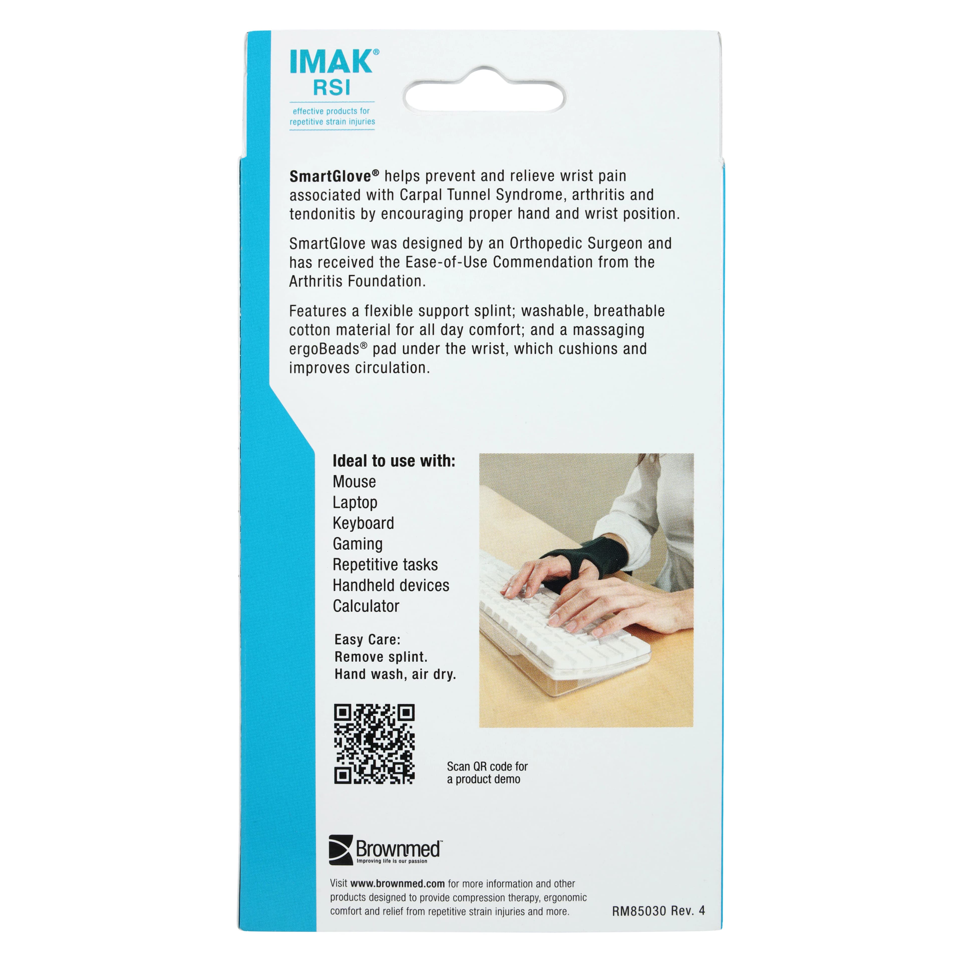 IMAK Smart Glove Wrist Brace, Medium, Ergobeads, 9.52cm thumbnail 8