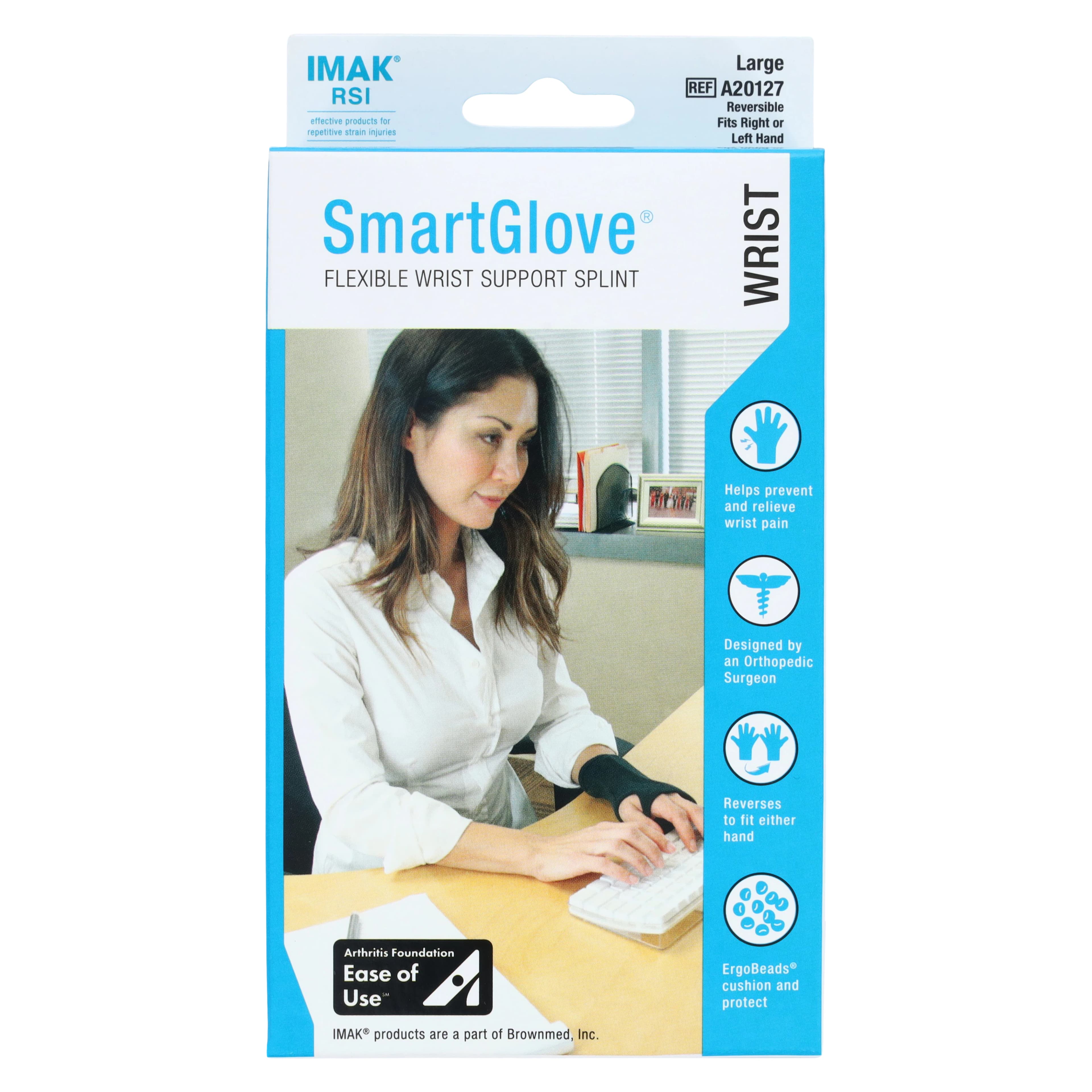 IMAK SmartGlove Wrist Brace with Ergobeads, Size Large, 10.79 cm, Brownmed thumbnail 6