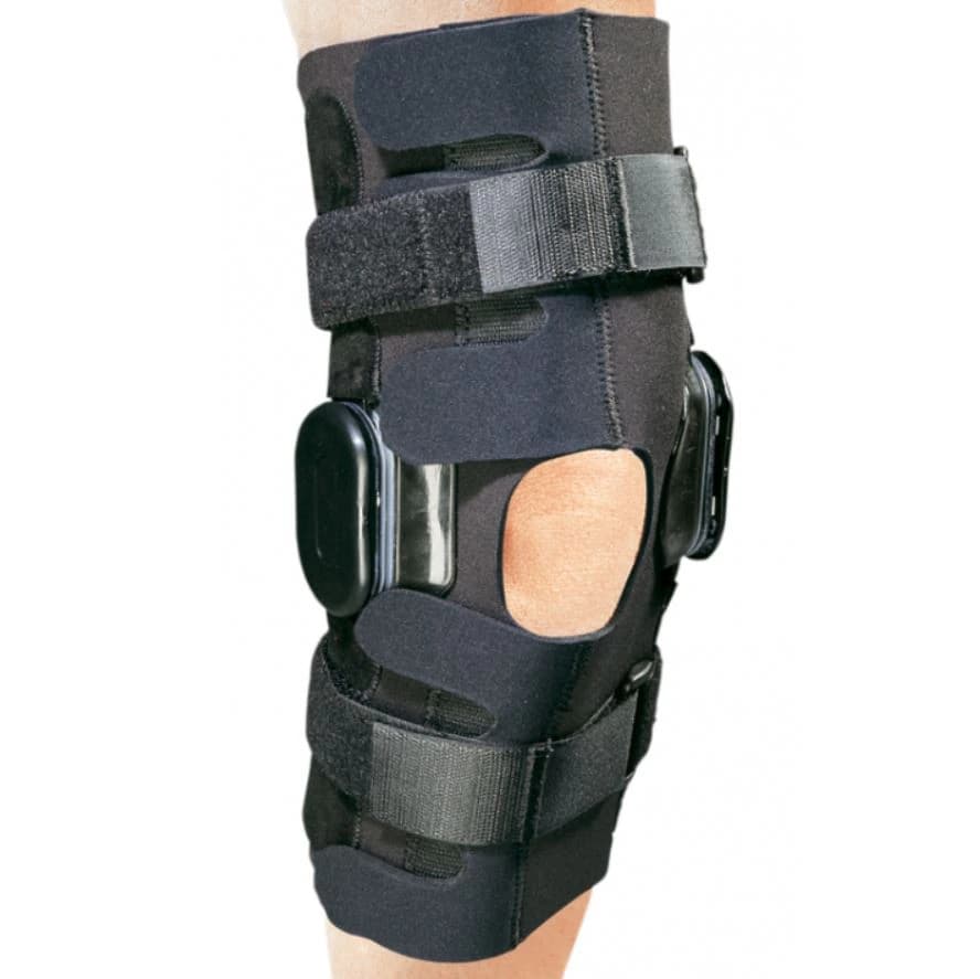 DJO Action Brace Knee Support, Adult Neoprene, Black, Size Large (20.5-23"), 13" Length - Brace Action Knee Blk Neo 13" - Image 1