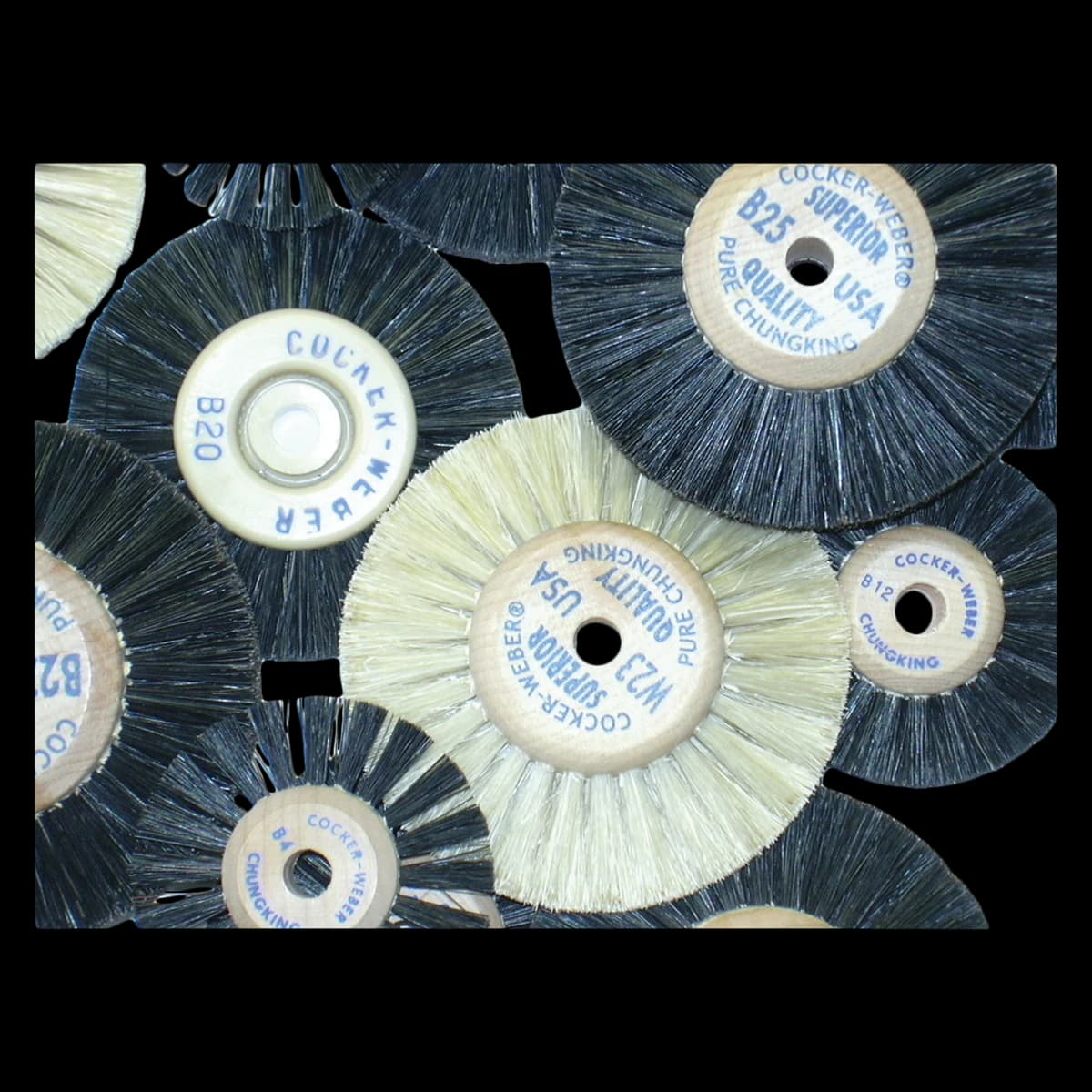 Cocker-Weber Lathe Chungking Bristle Brush, Stiff, Plastic Hub, #B20P, 12/Package - Brush Lathe Wheel Plas Hub - Image 1
