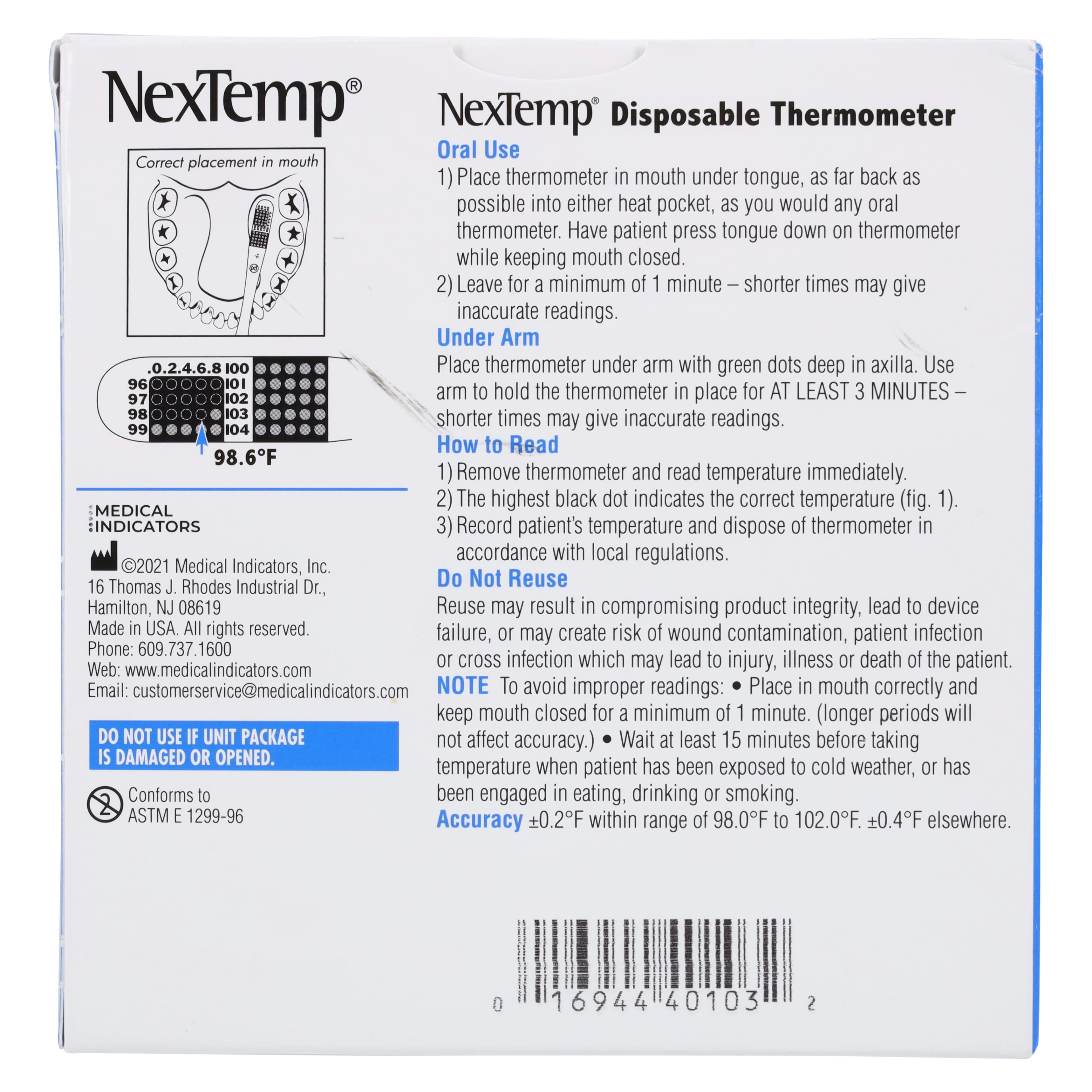 NexTemp Strip Thermometer Disposable, Fahrenheit, 100/Box thumbnail 4