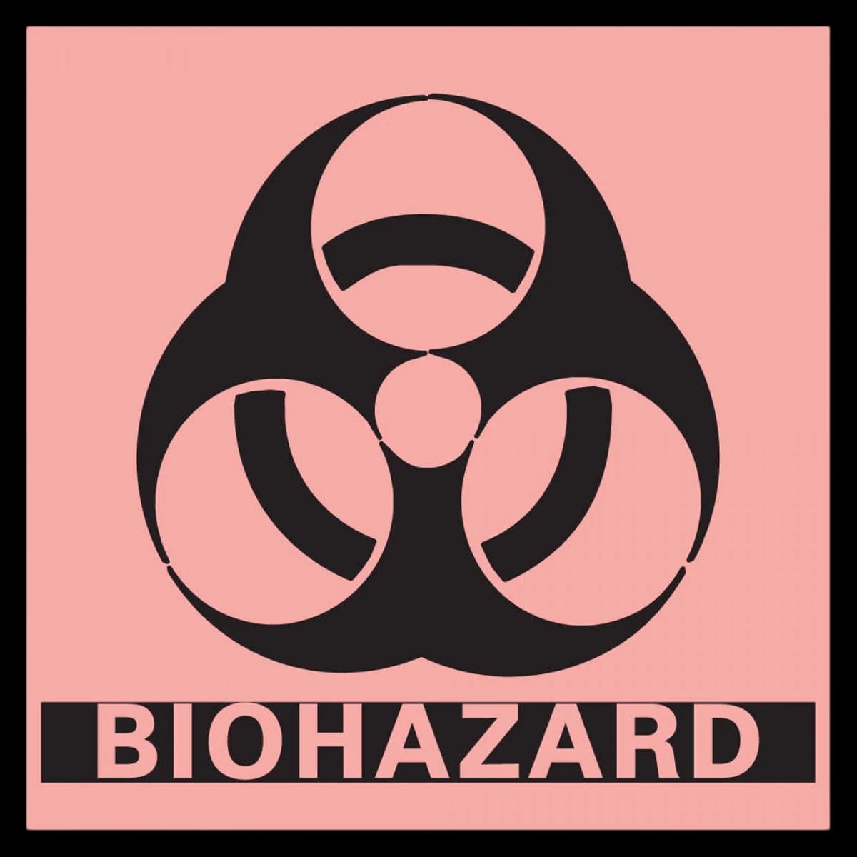 Precision Dynamics Biohazard Pre-Cut Labels, 5" x 5", 250 per Roll - Label Biohazard Pre-Cut - Image 1
