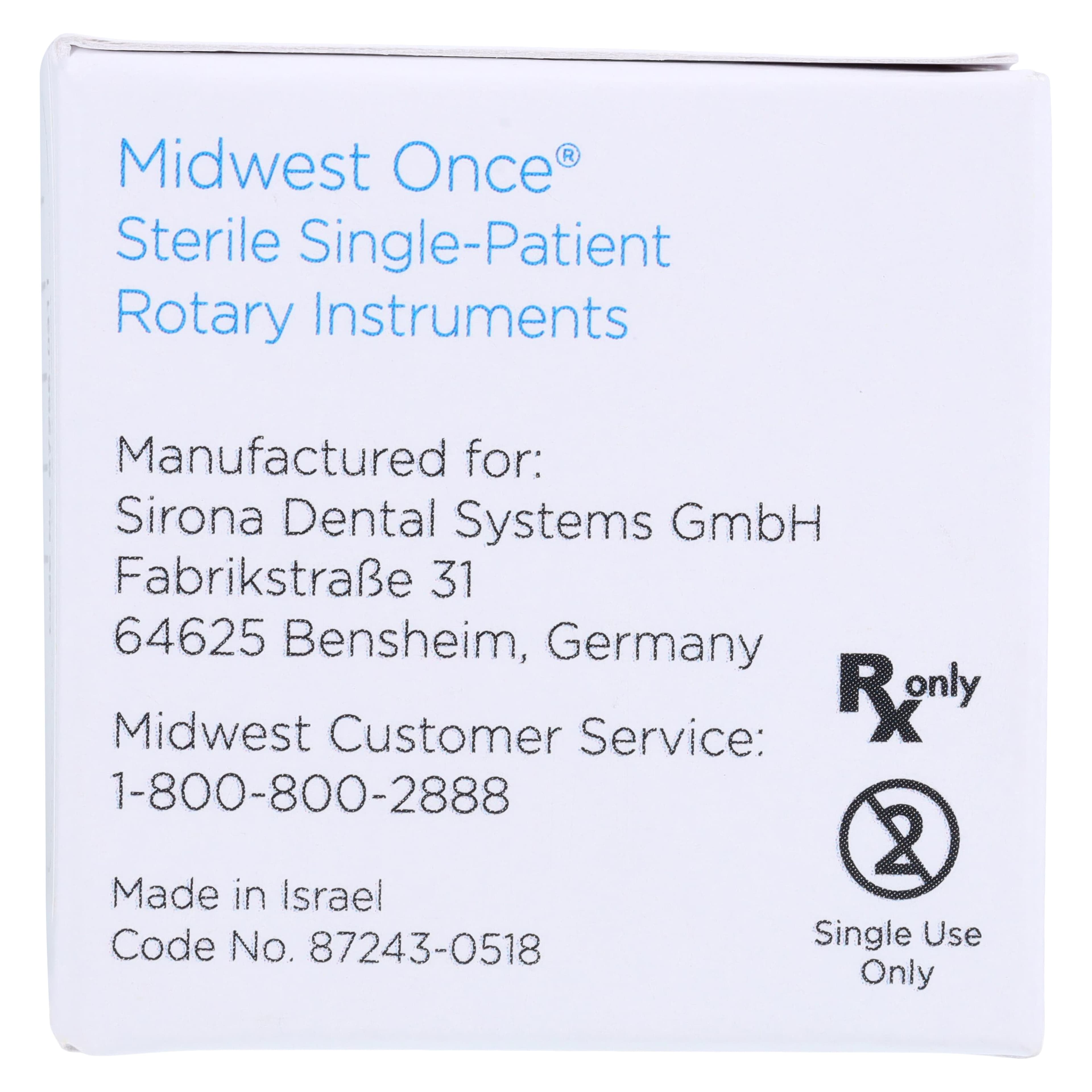 Midwest ONCE Single-Use Diamond Bur FG 379-023C, Coarse Grit, Egg/Football Shape, 2.3 mm Diameter, 4.25 mm Length, Sterile, 25/Pk, 1379023C thumbnail 5