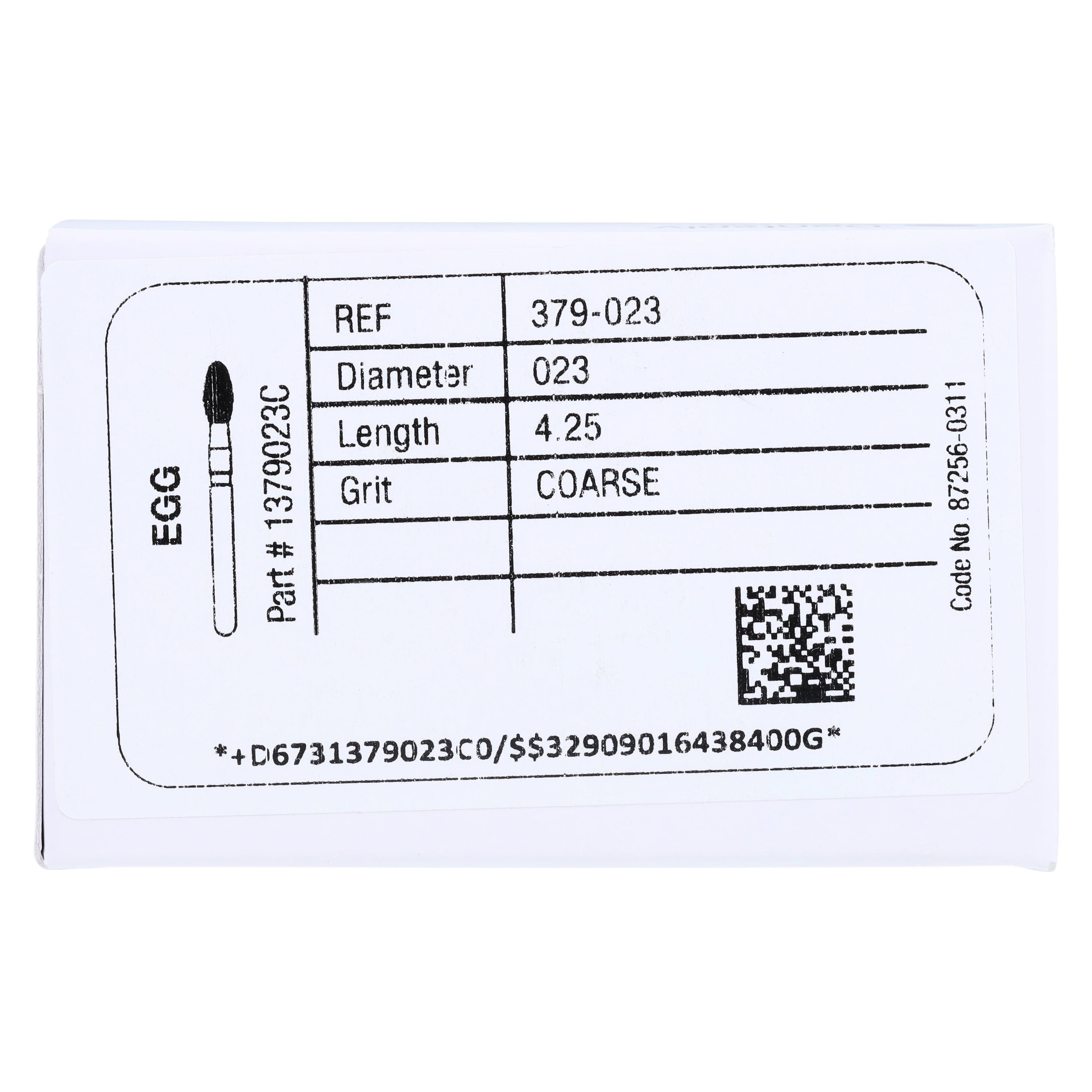 Midwest ONCE Single-Use Diamond Bur FG 379-023C, Coarse Grit, Egg/Football Shape, 2.3 mm Diameter, 4.25 mm Length, Sterile, 25/Pk, 1379023C thumbnail 7