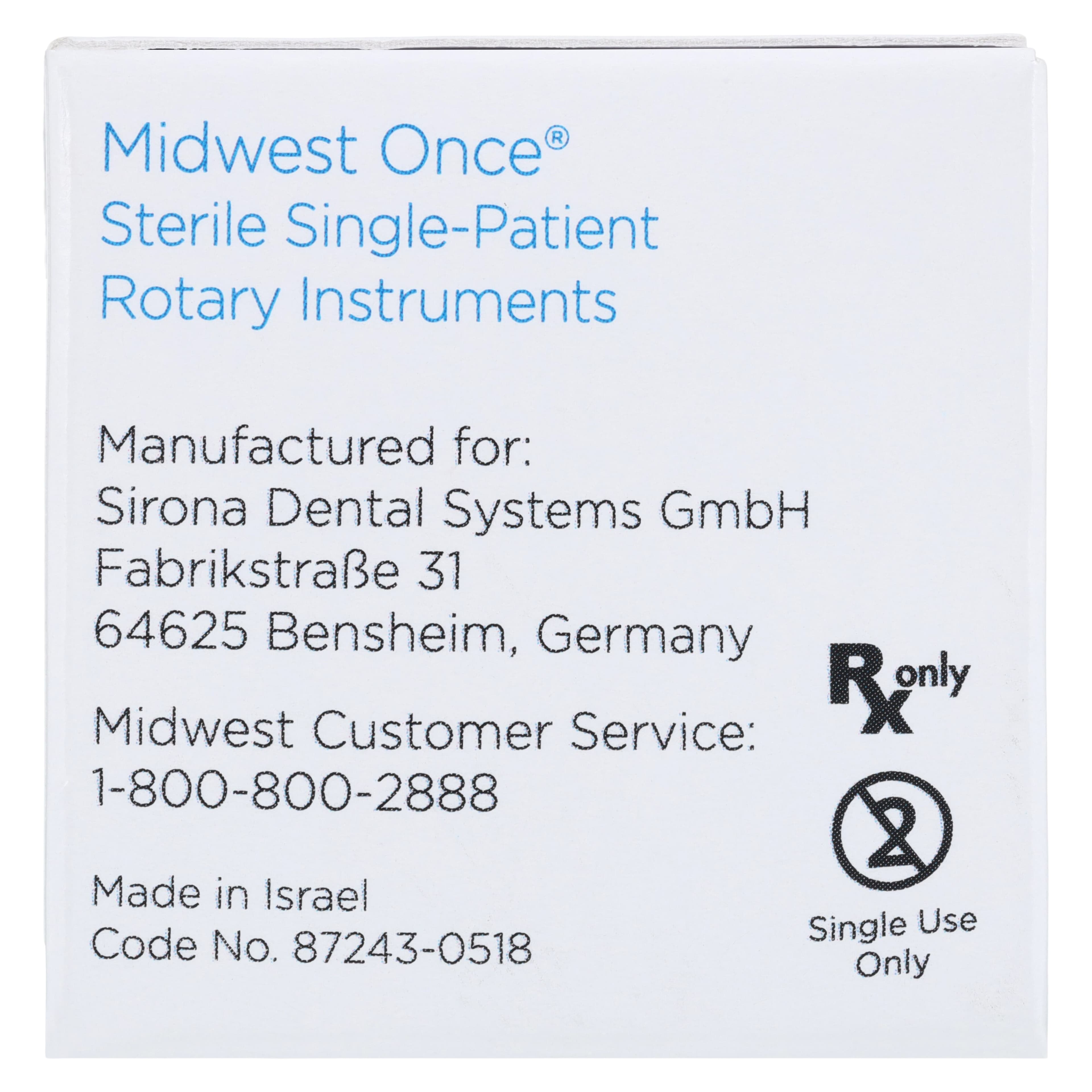 Midwest Once Single-Use Diamond Bur, FG, Fine Grit, Egg/Football Shape, #379-023F, 25/Pkg, 1379023F thumbnail 5