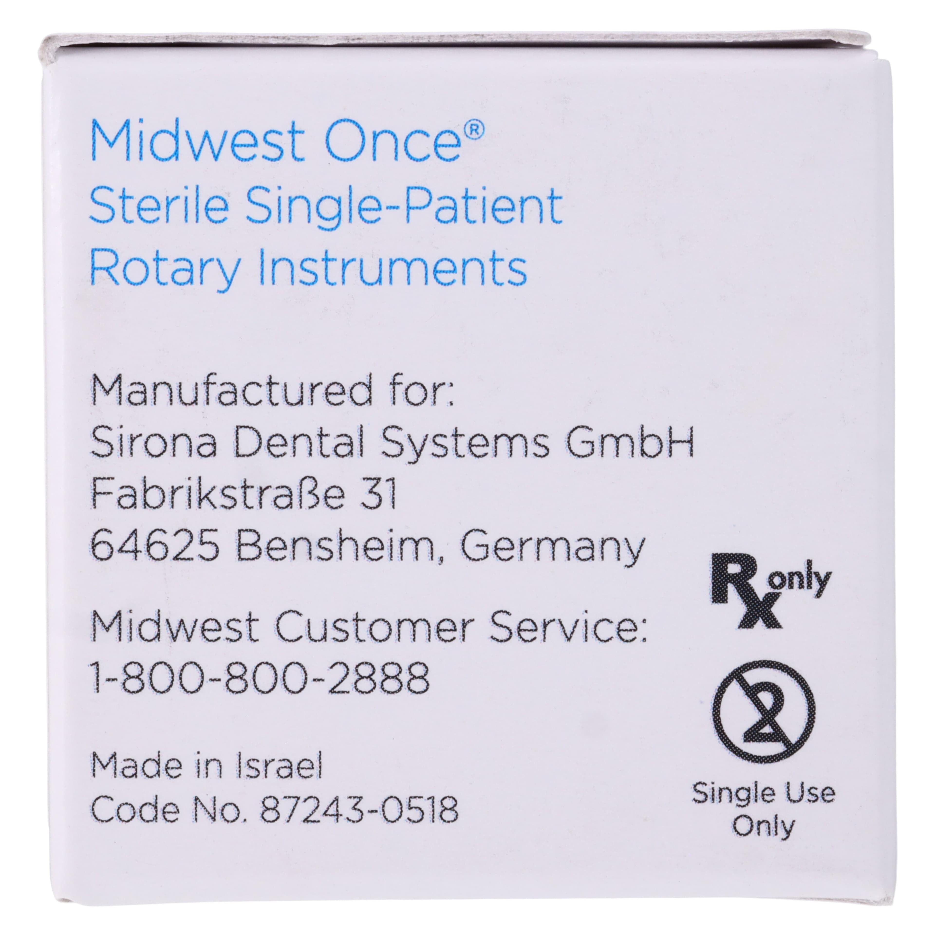 Midwest Once Single Use Diamond Bur – FG, Coarse, Wheel Rounded Edge, #909/042, 4.2 mm Diameter, 1.5 mm Length, 25/Pkg, 1909042C thumbnail 6