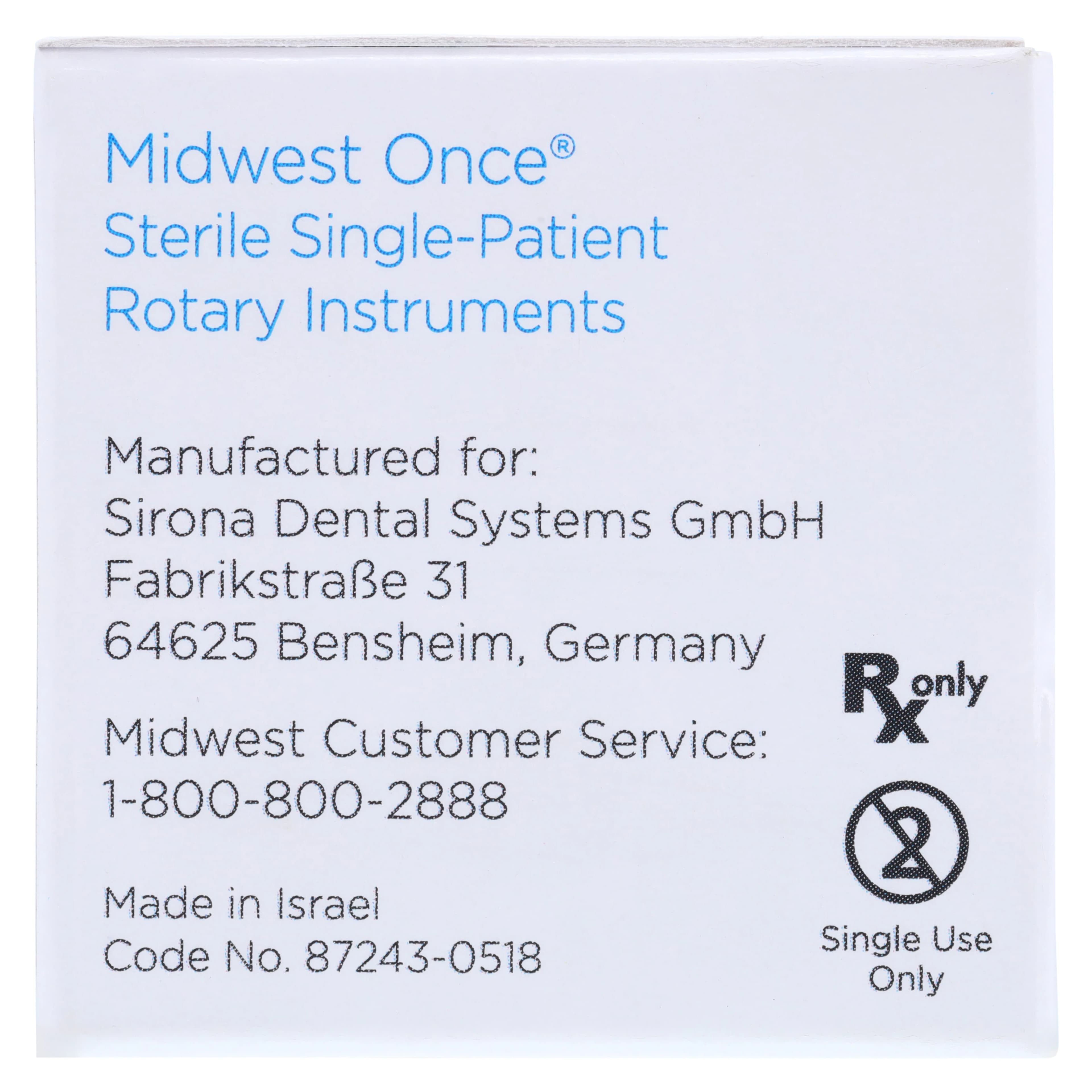 Midwest Once Single Use Diamond Bur – FG, Coarse, Cylinder Flat End, #835, 1.0 mm Diameter, 4.0 mm Length, 25/Pkg, 1835010C thumbnail 6