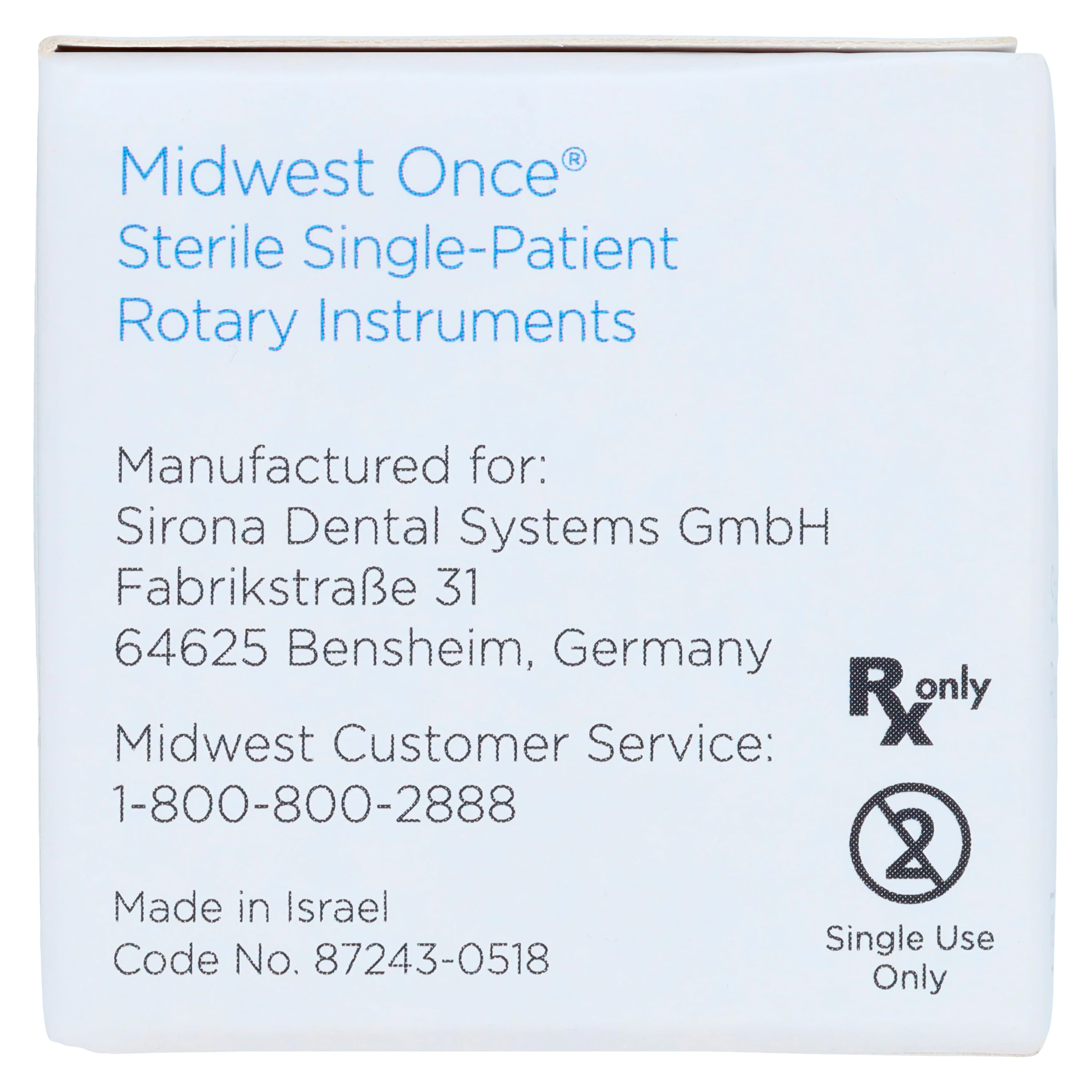 Midwest Once Sterile Single-Use Diamond Burs, FG, Cylinder Flat End, #835, 1.4 mm Diameter, 4.0 mm Length, Coarse, Green, 25/Pk, 1835014C thumbnail 7