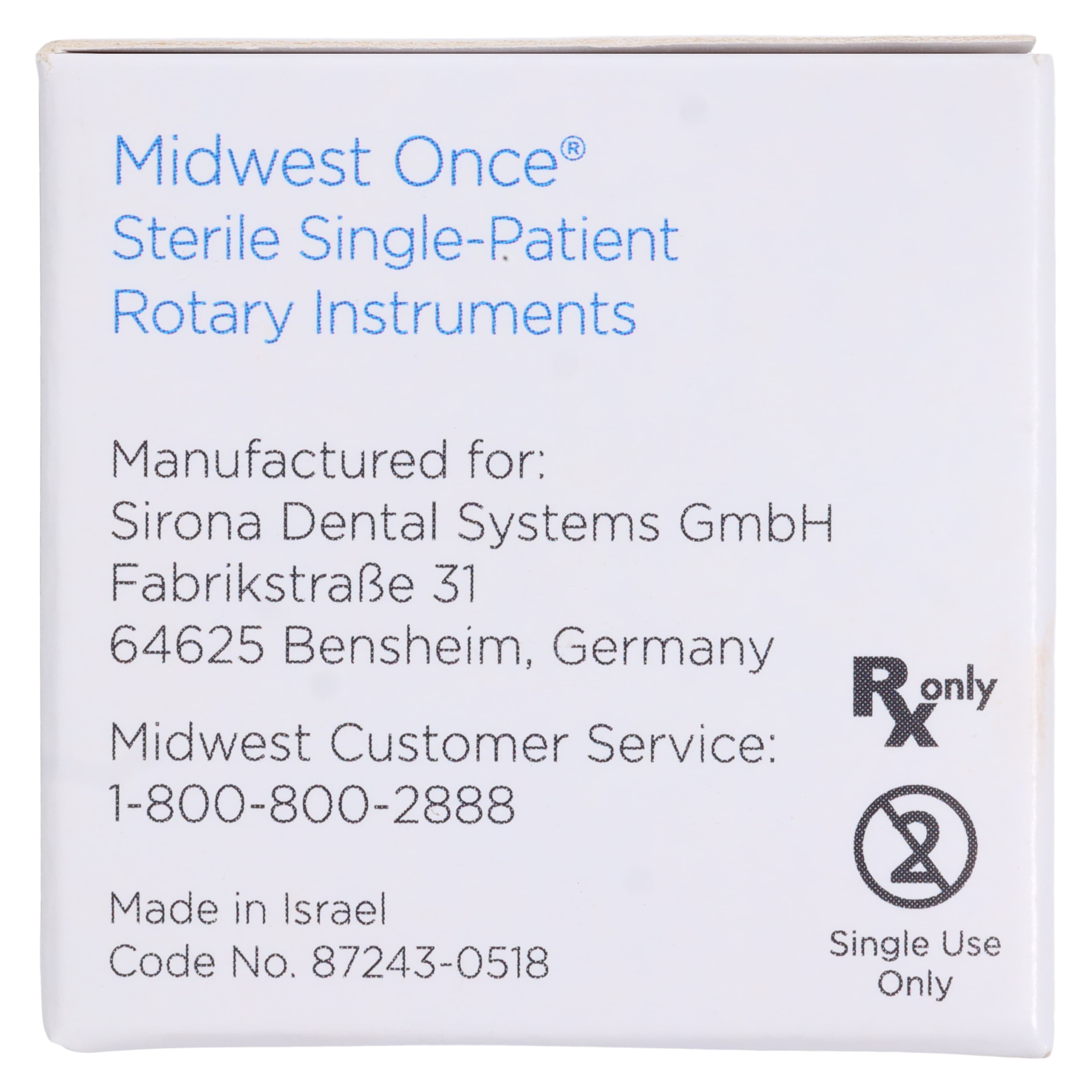 Midwest Once Sterile Single-Use Diamond Bur, #847-018SC, Super Coarse, Taper Flat End, Friction Grip, 1.8 mm Diameter, 8.0 mm Length, 25/Pkg, 1847018SC thumbnail 5