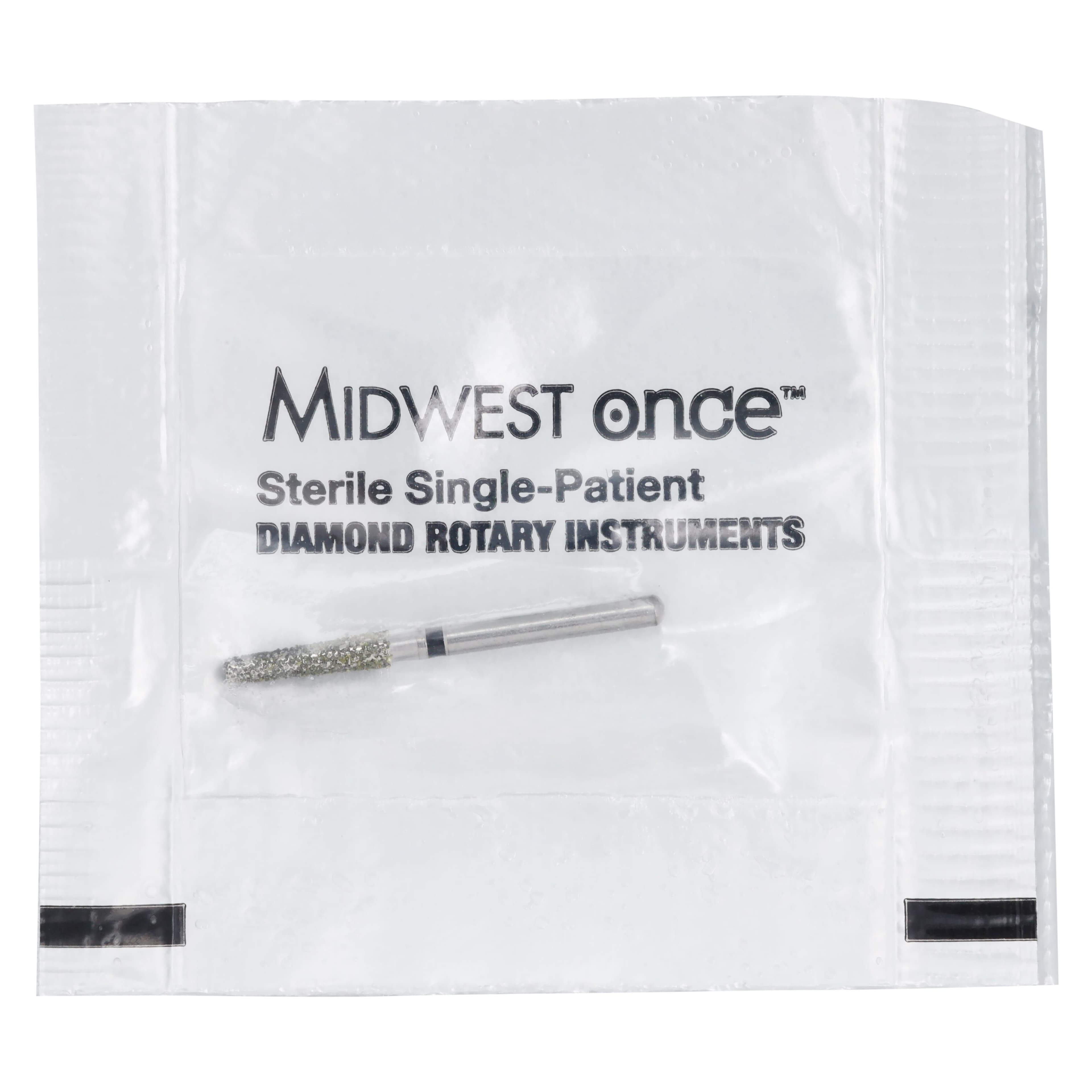 Midwest Once Sterile Single-Use Diamond Bur, #847-018SC, Super Coarse, Taper Flat End, Friction Grip, 1.8 mm Diameter, 8.0 mm Length, 25/Pkg, 1847018SC thumbnail 8