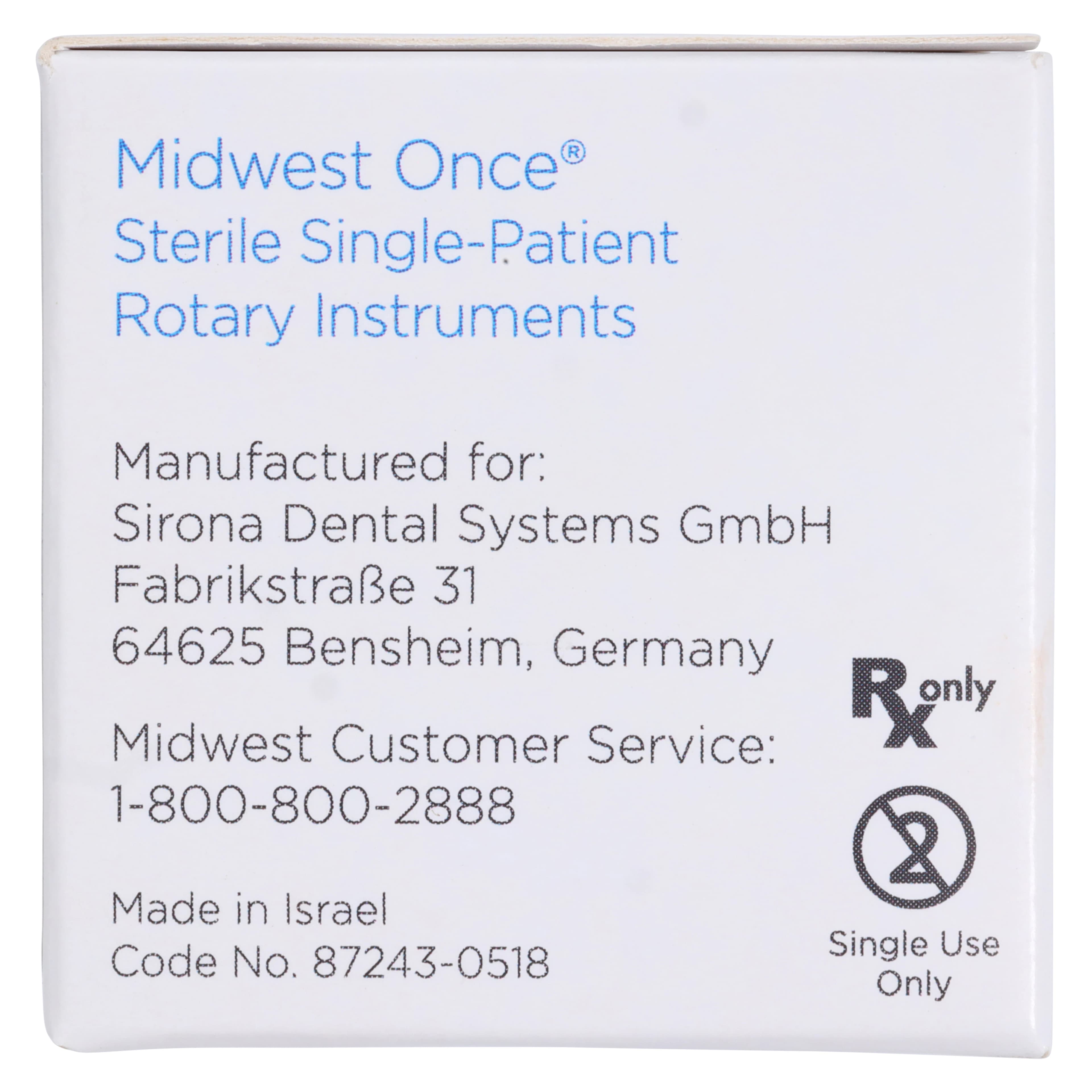 Midwest ONCE Sterile Diamond Burs 856-014C, Coarse, Taper Round End, Friction Grip, 25/Pk, 1856014C thumbnail 5