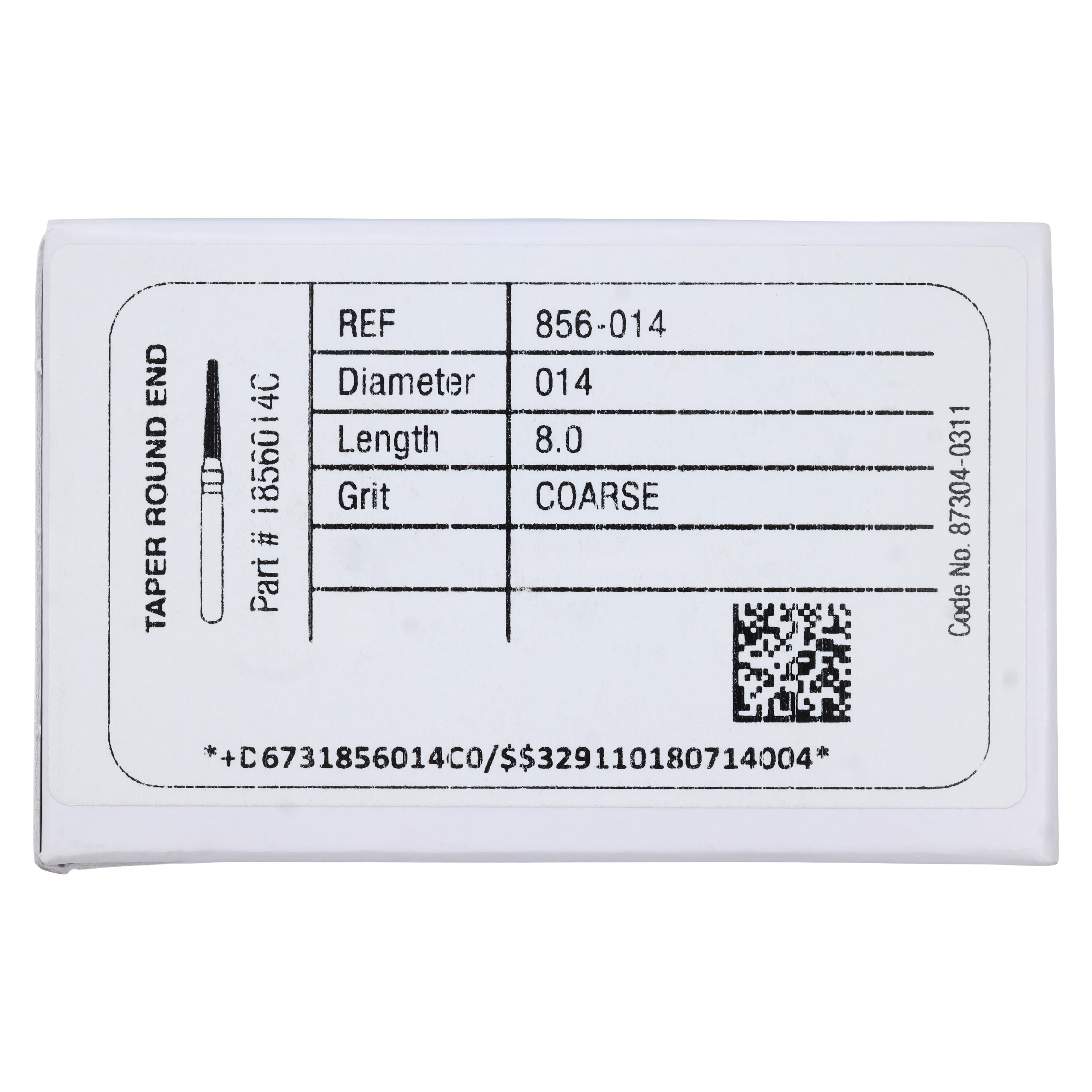 Midwest ONCE Sterile Diamond Burs 856-014C, Coarse, Taper Round End, Friction Grip, 25/Pk, 1856014C thumbnail 7