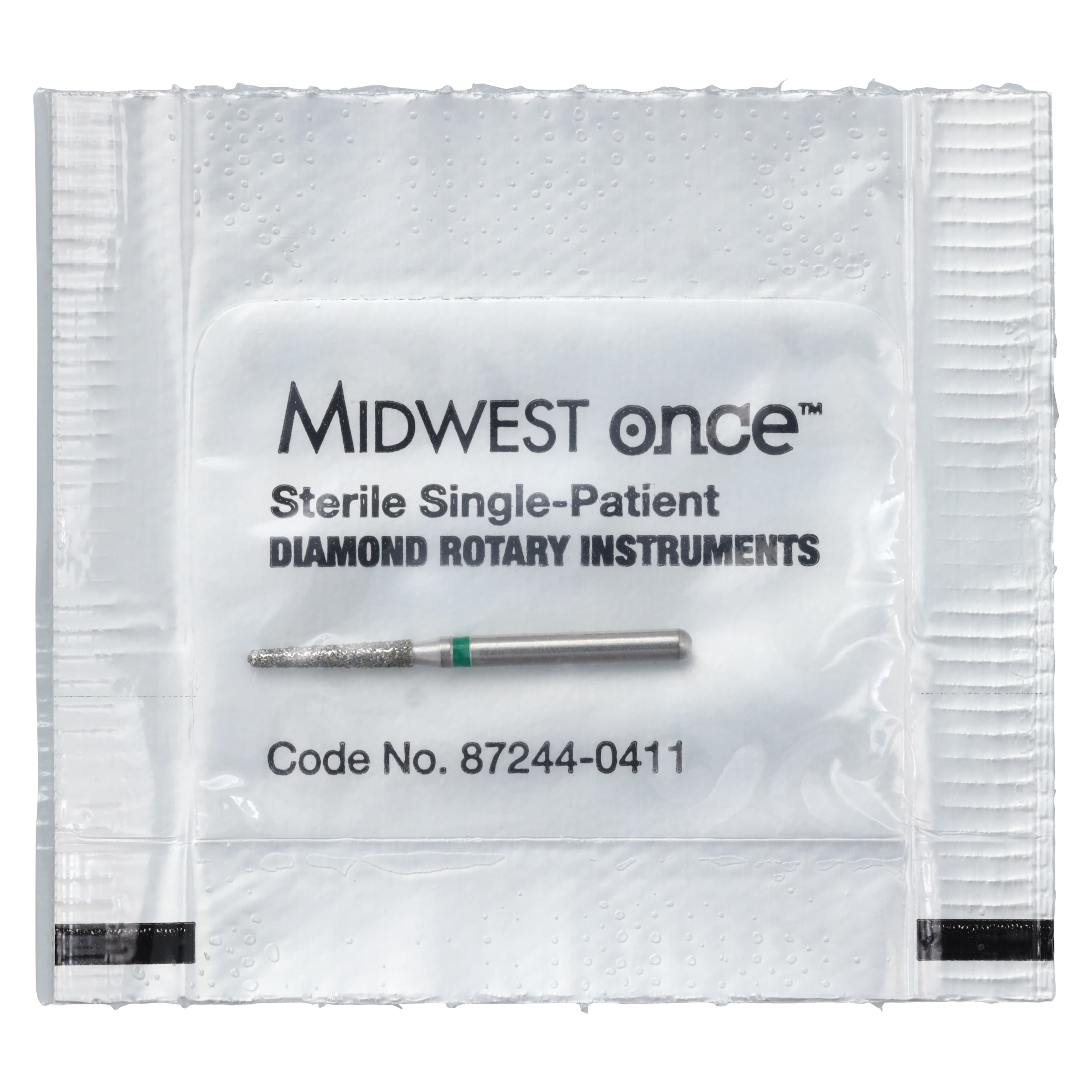 Midwest ONCE Sterile Diamond Burs 856-014C, Coarse, Taper Round End, Friction Grip, 25/Pk, 1856014C thumbnail 8